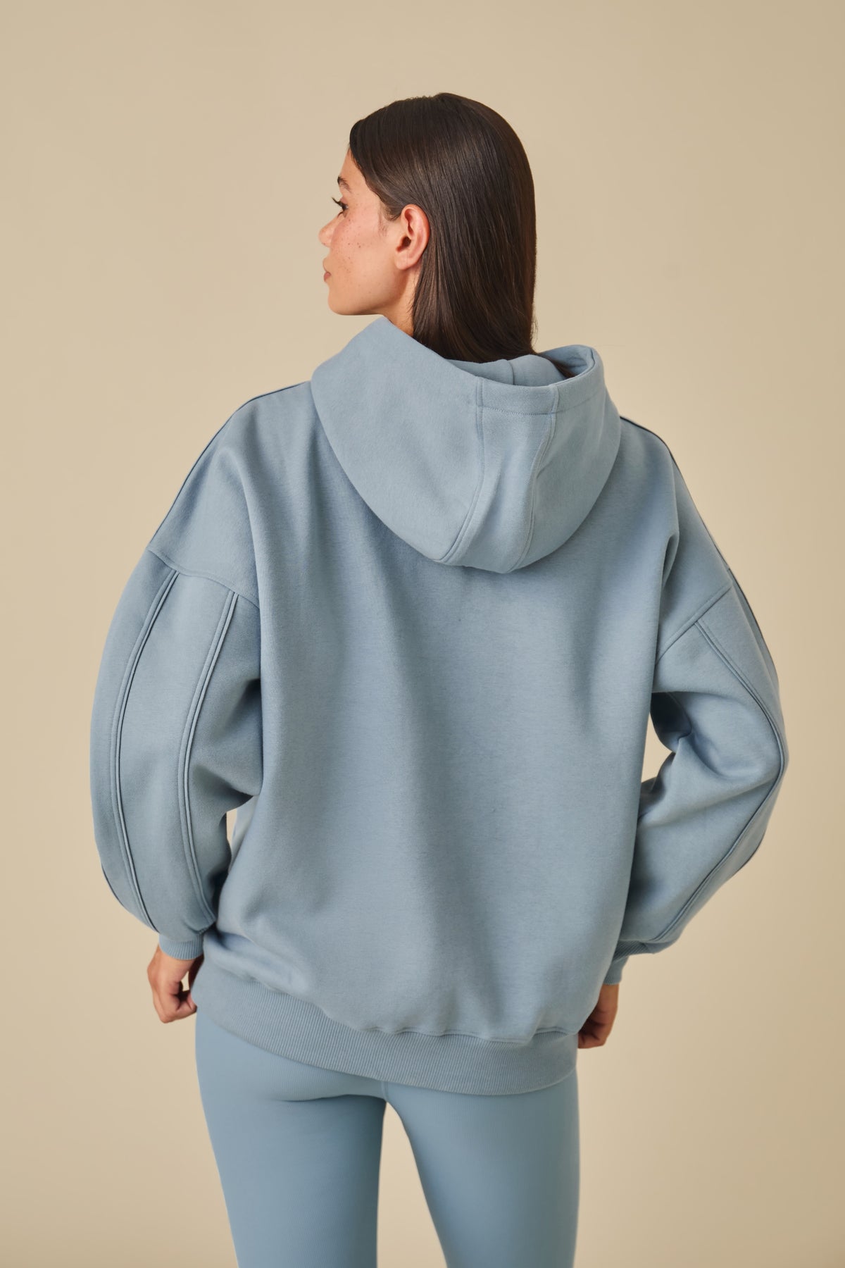 Oversized Branded Hoodie - Spring Lake Blue