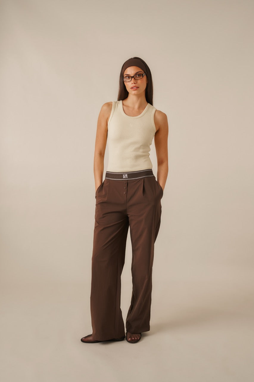 Ribbed Emblem Vest Top - Lemon Sorbet