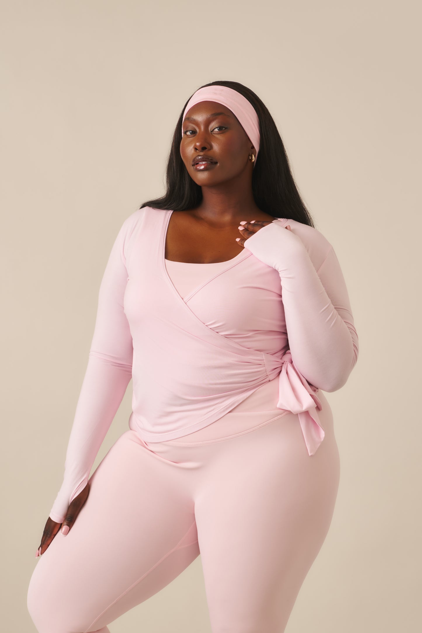 Ballet Wrap Long Sleeve Top - Ballerina Pink