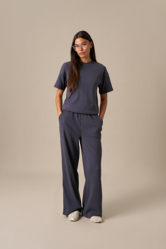 Rib Short Sleeve 2 In 1 - Slate Blue