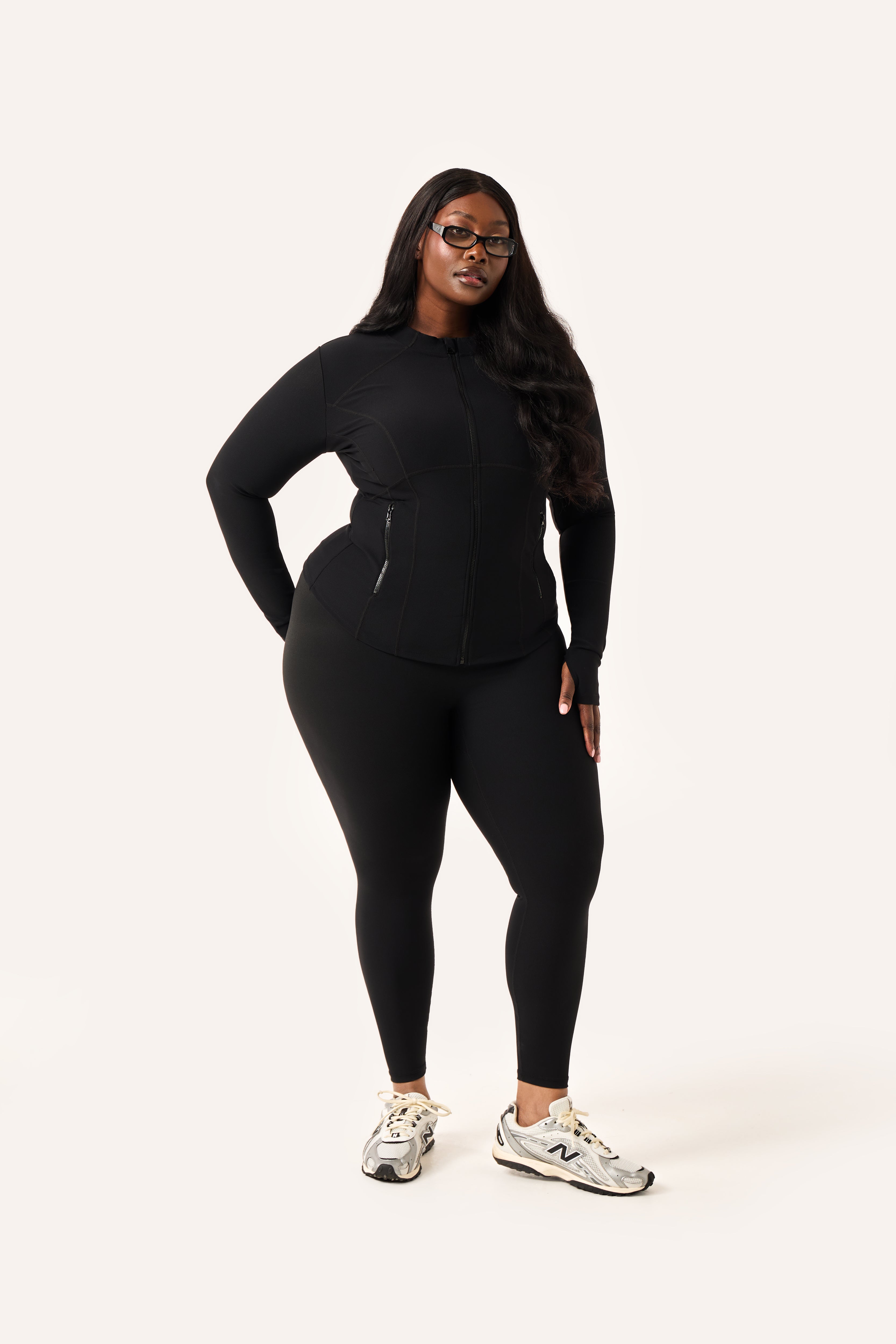 The Sculpt Zip Through Jacket - Core Black – reasn