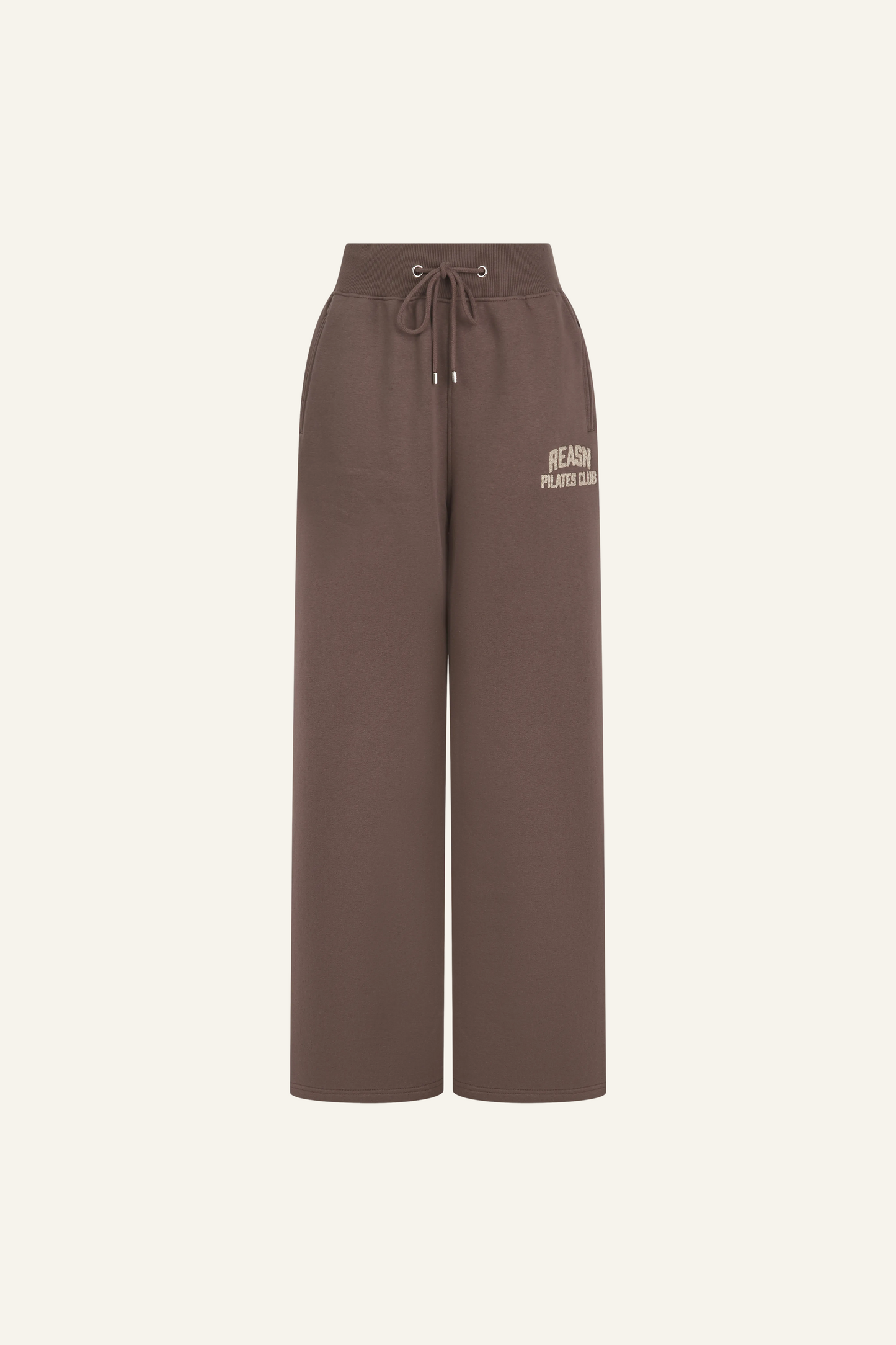 High Waist Wide Leg Joggers - Plum Truffle