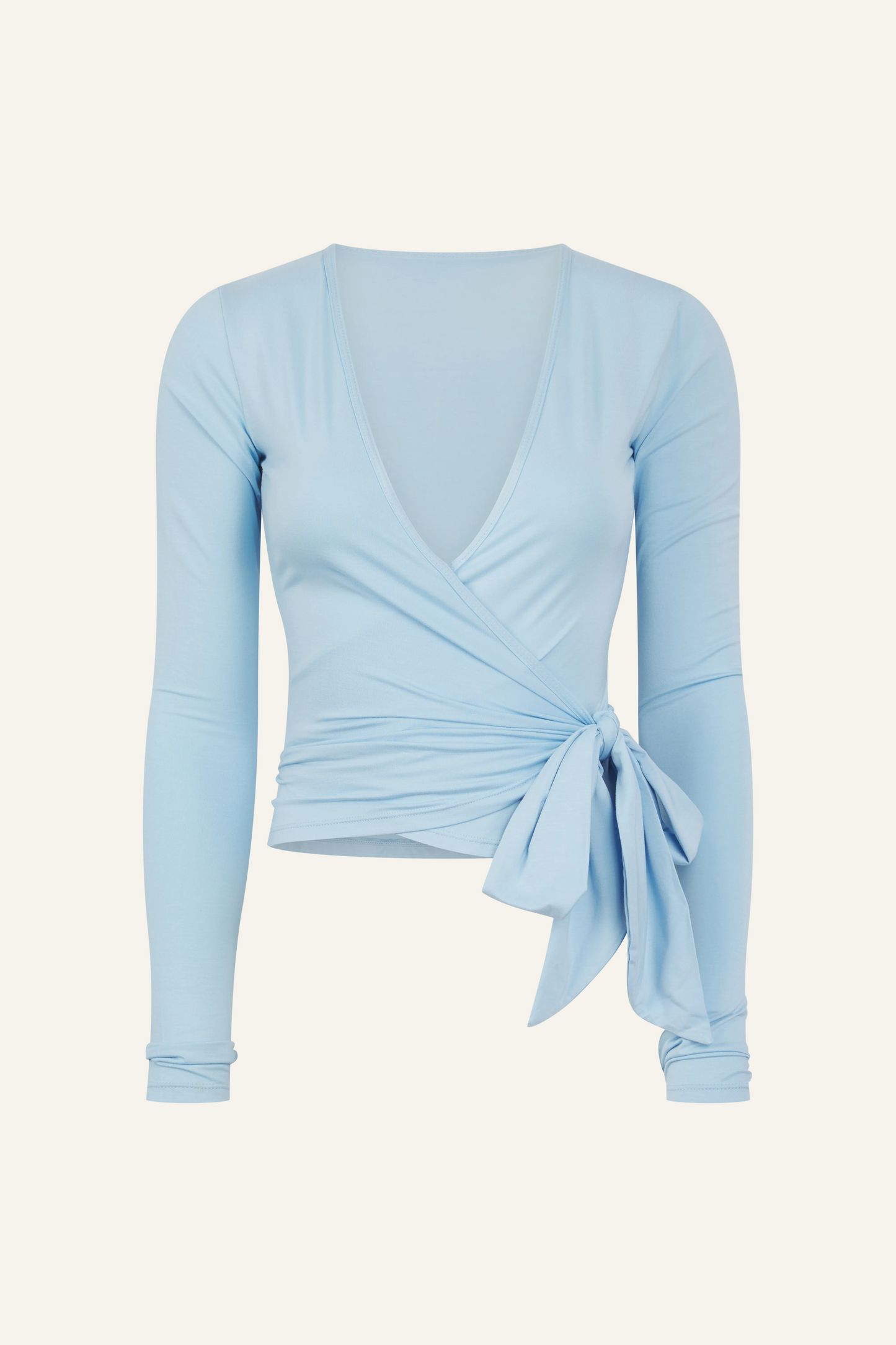Ballet Wrap Long Sleeve Top - Powder Blue