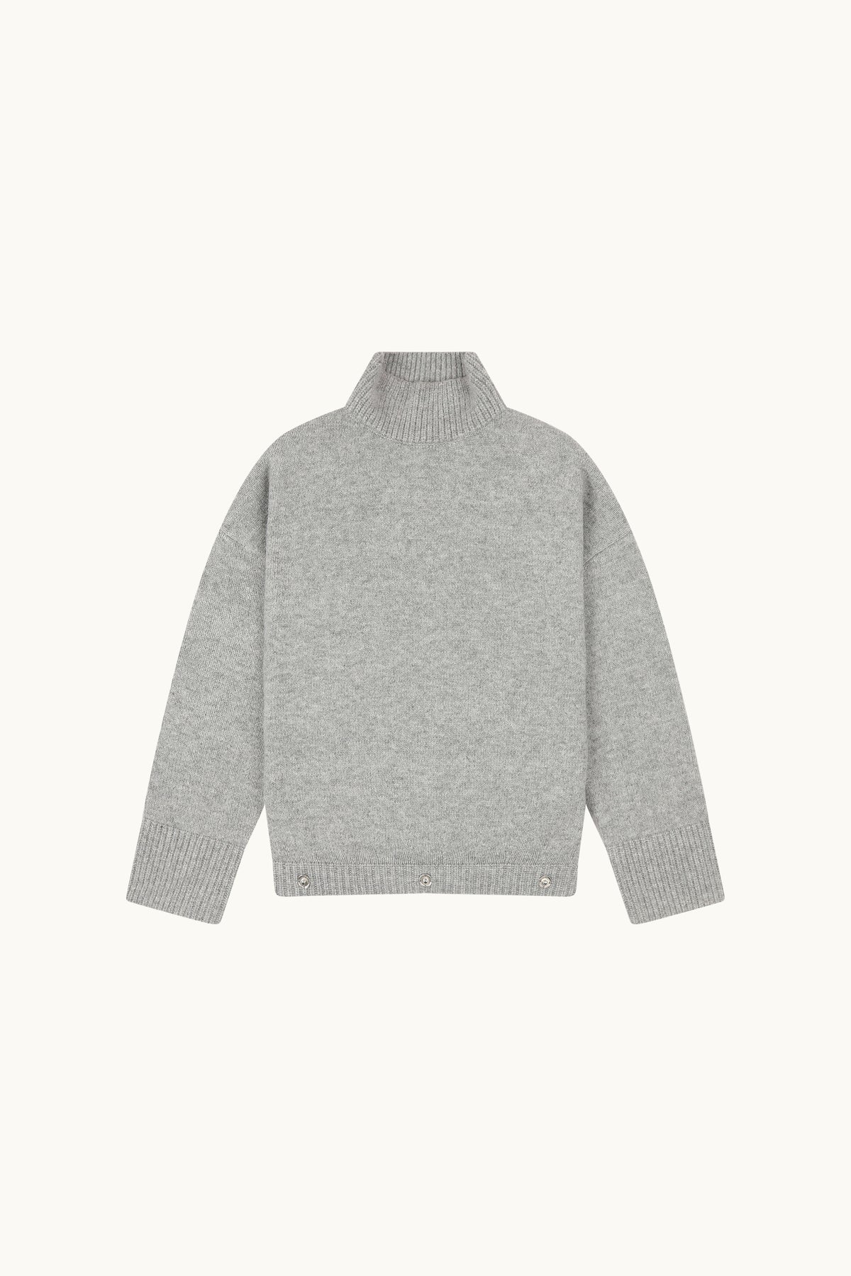 Funnel Neck Knitted 2 In 1 Co Ord - Grey Marl