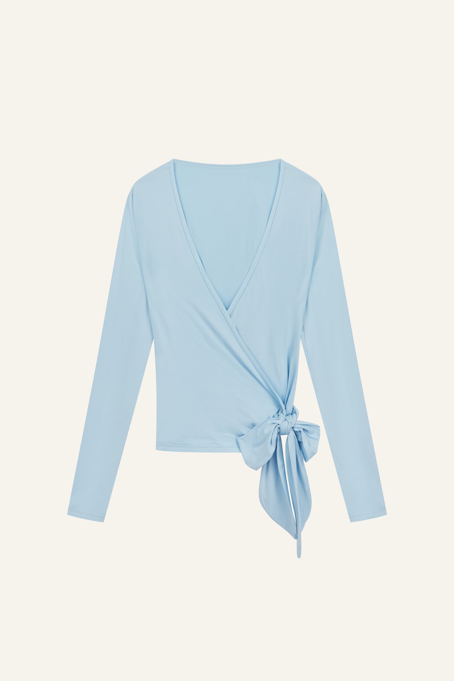 Ballet Wrap Long Sleeve Top - Powder Blue