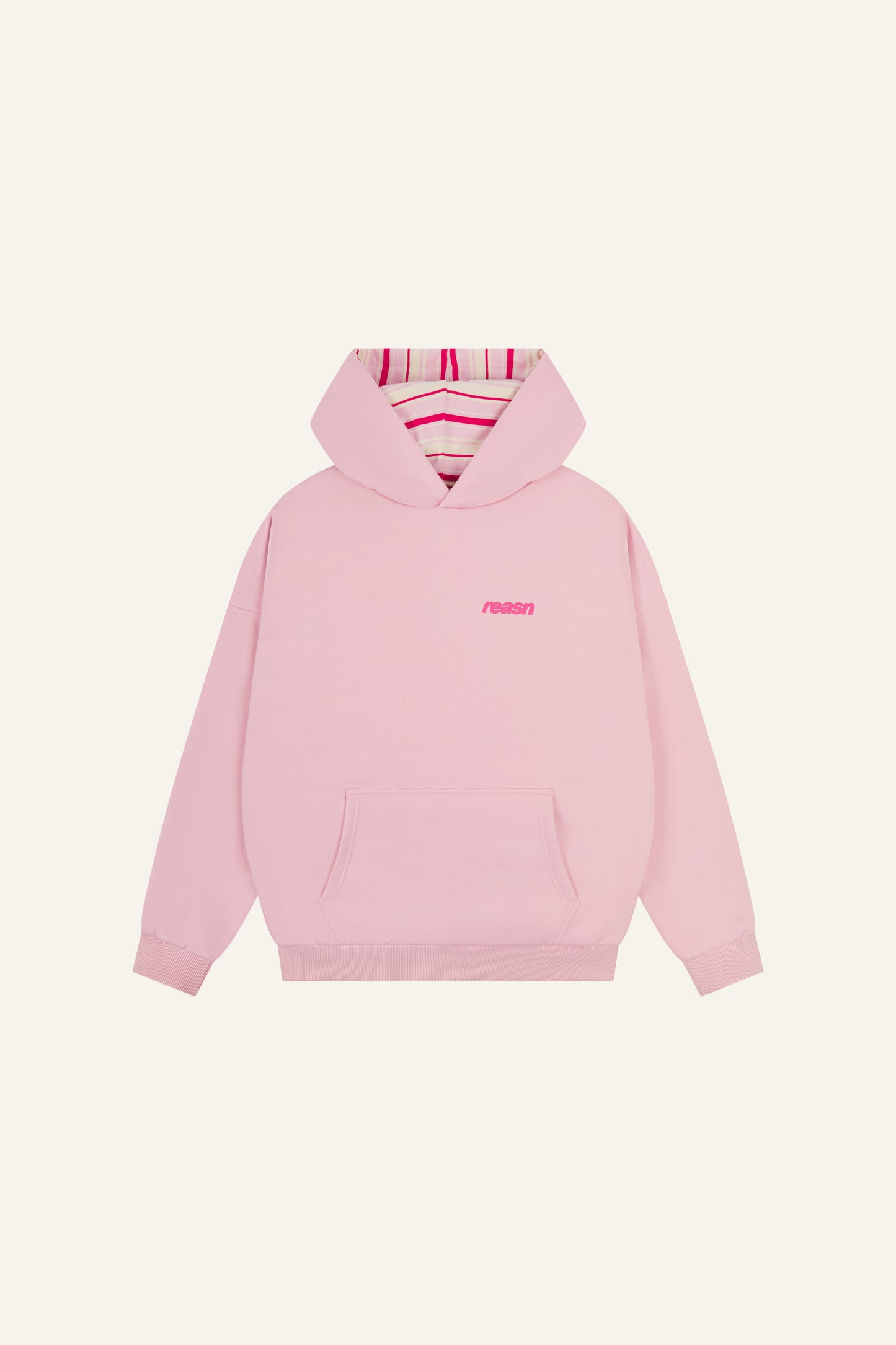 Reversible Stripe Oversized Hoodie - Ballerina Pink