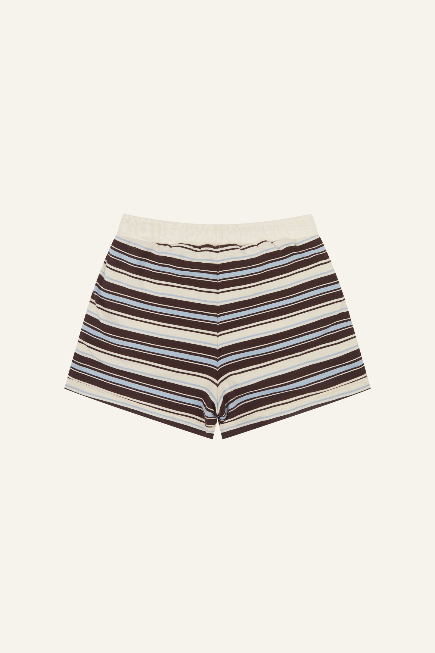 Reversible Stripe High Waist Shorts - Crème