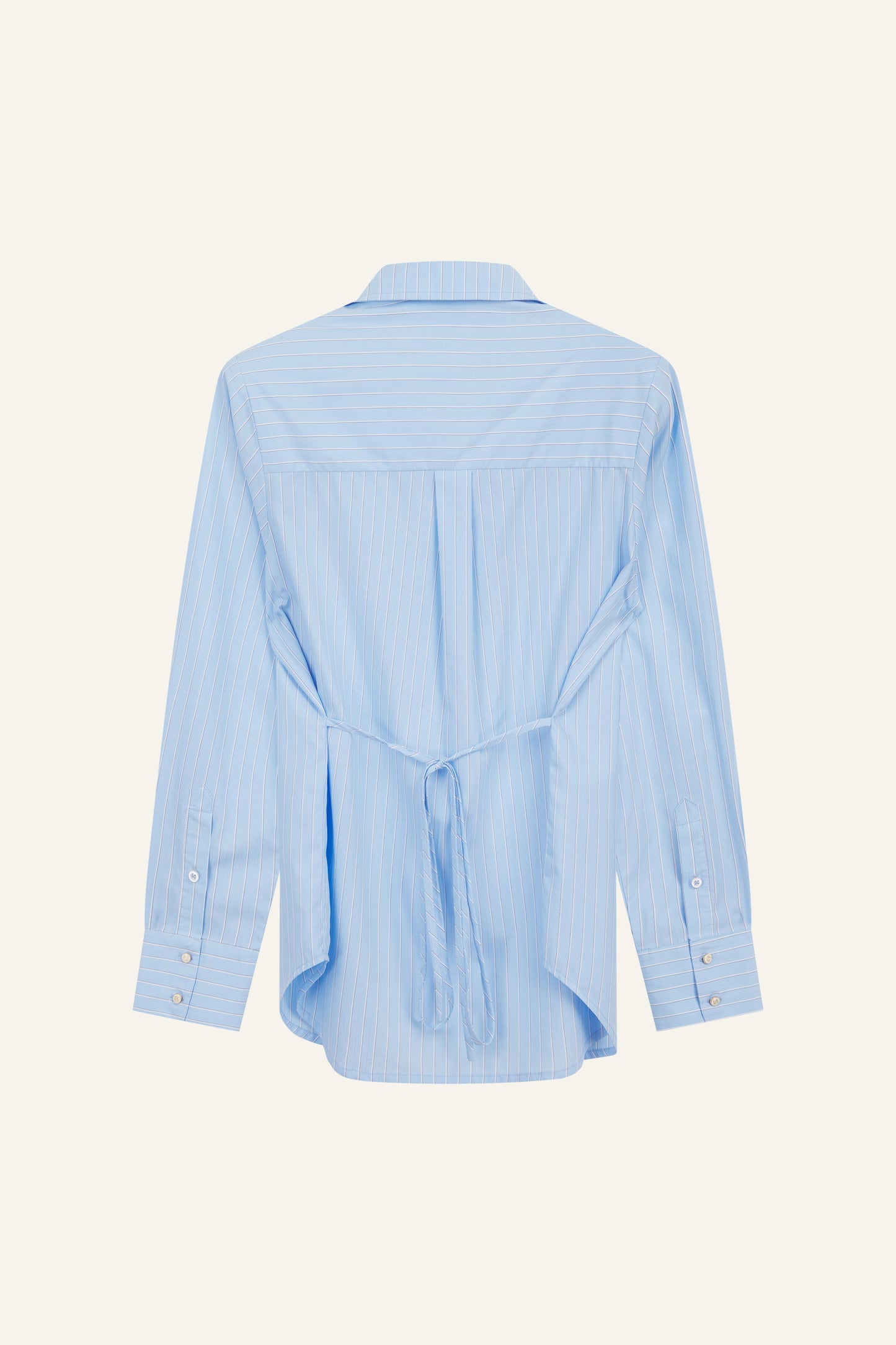 Cotton Poplin Stripe Shirt - Powder Blue