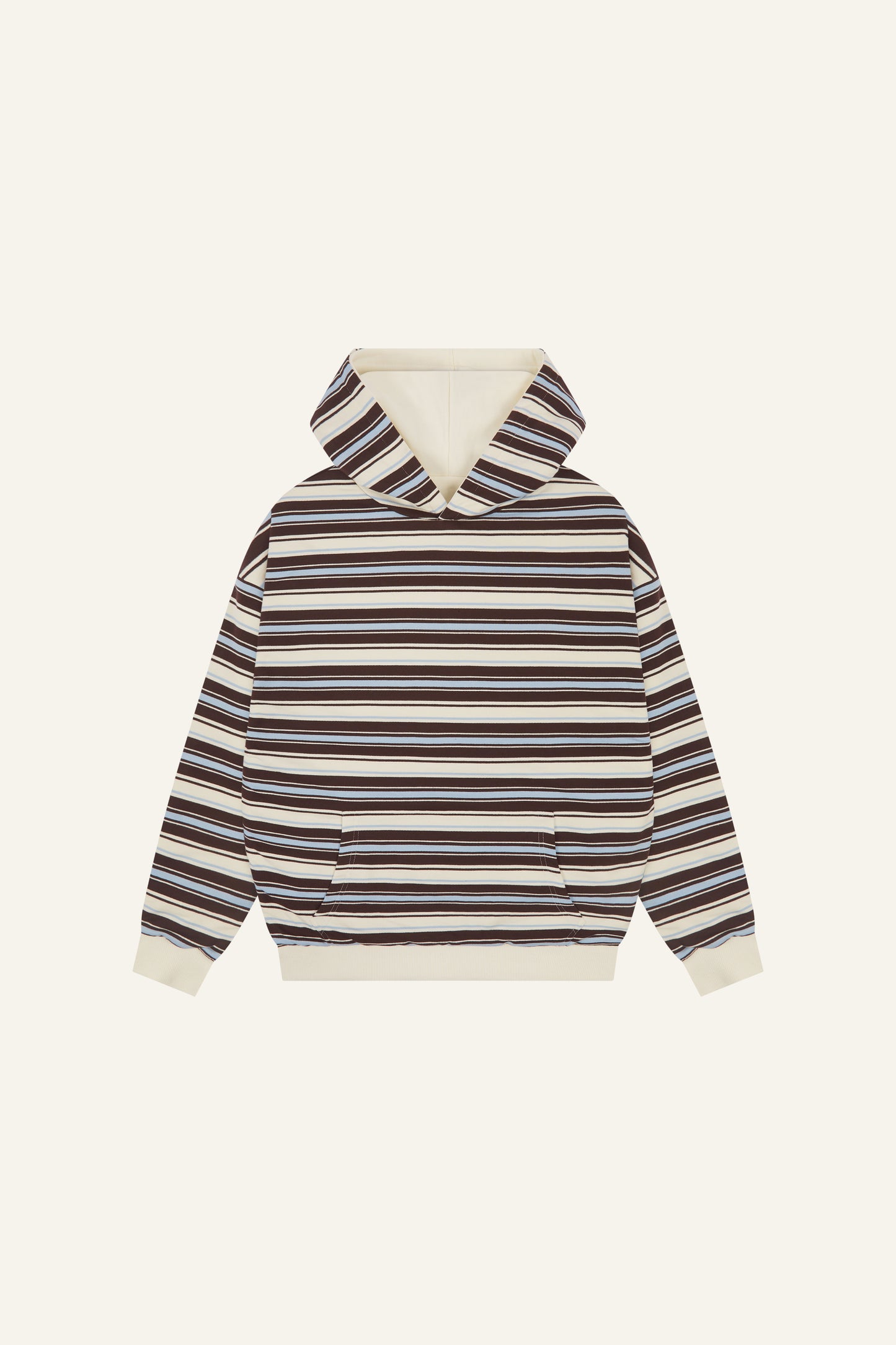 Reversible Stripe Oversized Hoodie - Crème