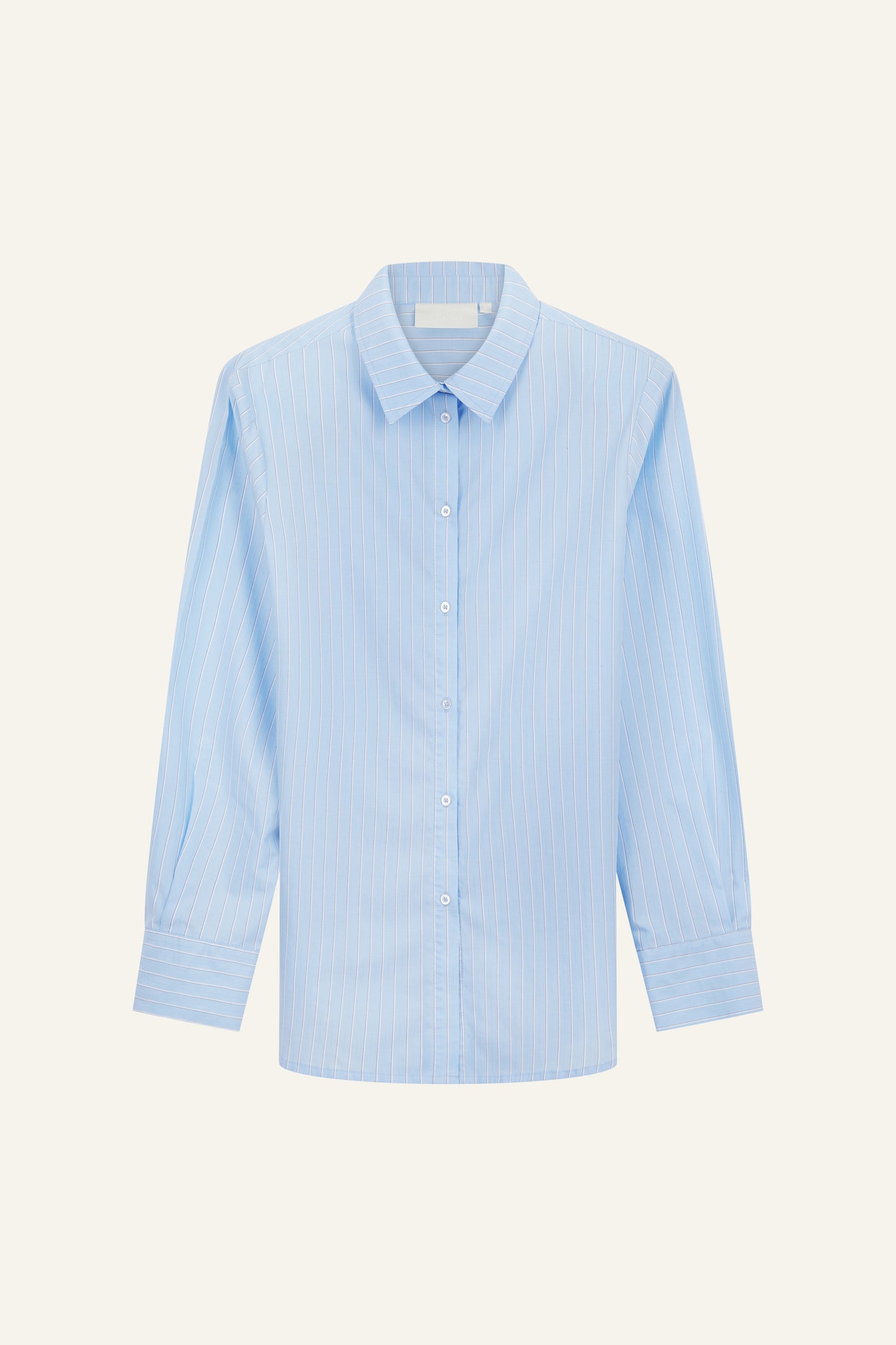 Cotton Poplin Stripe Shirt - Powder Blue