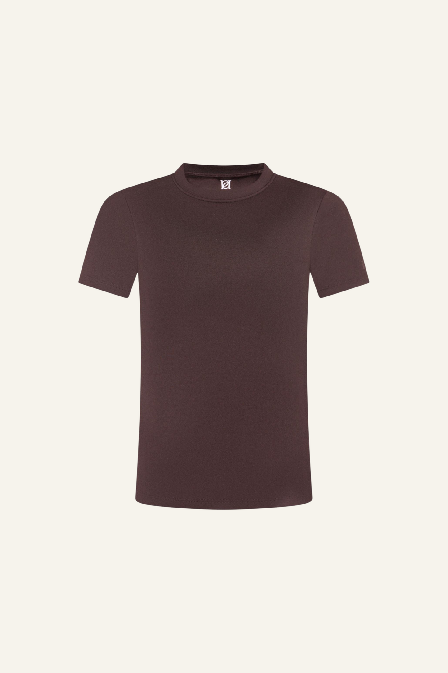 Sculpting Built In Bra Short Sleeve Baby Tee - Espresso