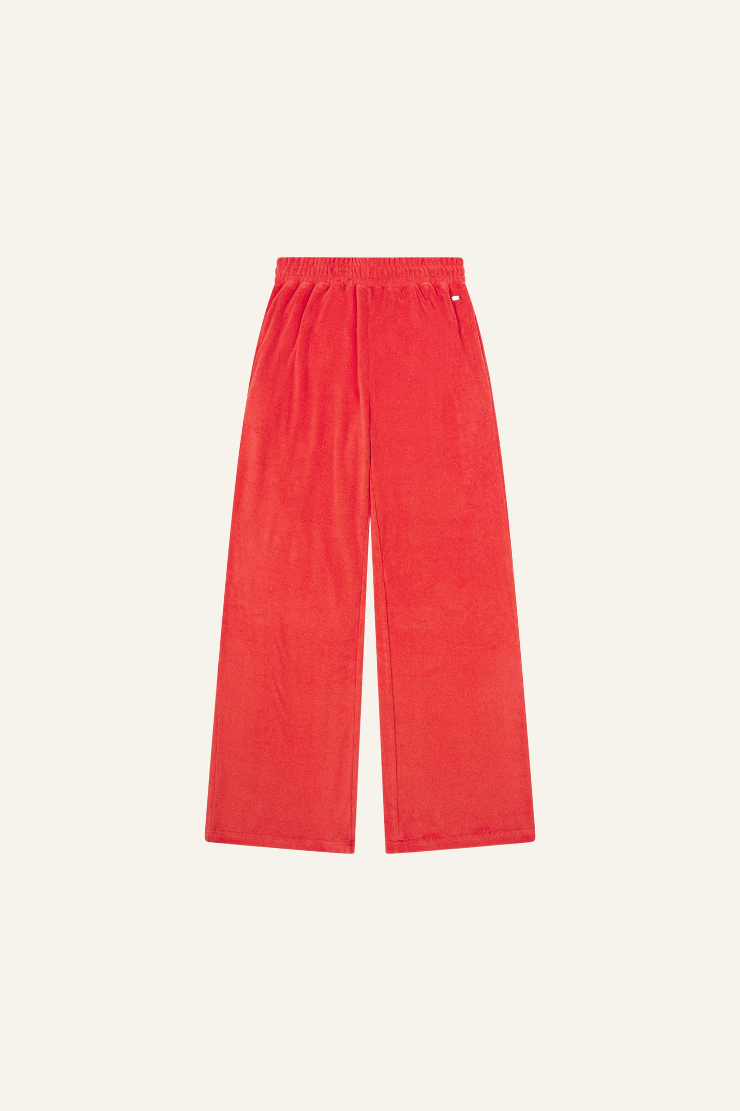 Towelling High Waist Trousers - Coral