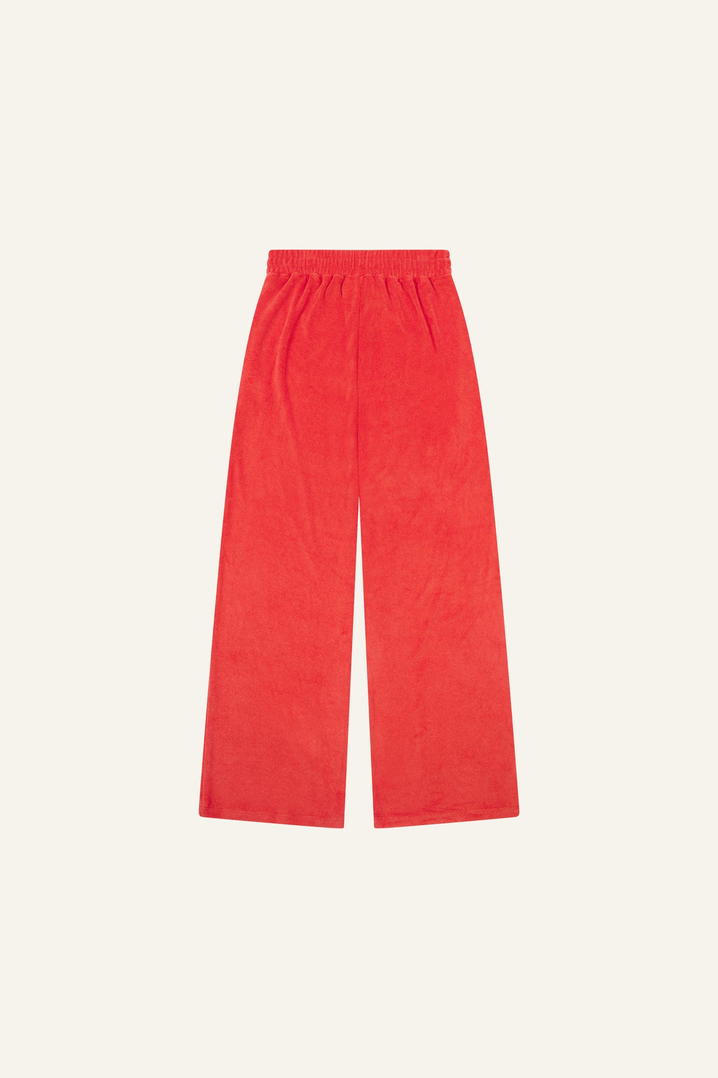 Towelling High Waist Trousers - Coral