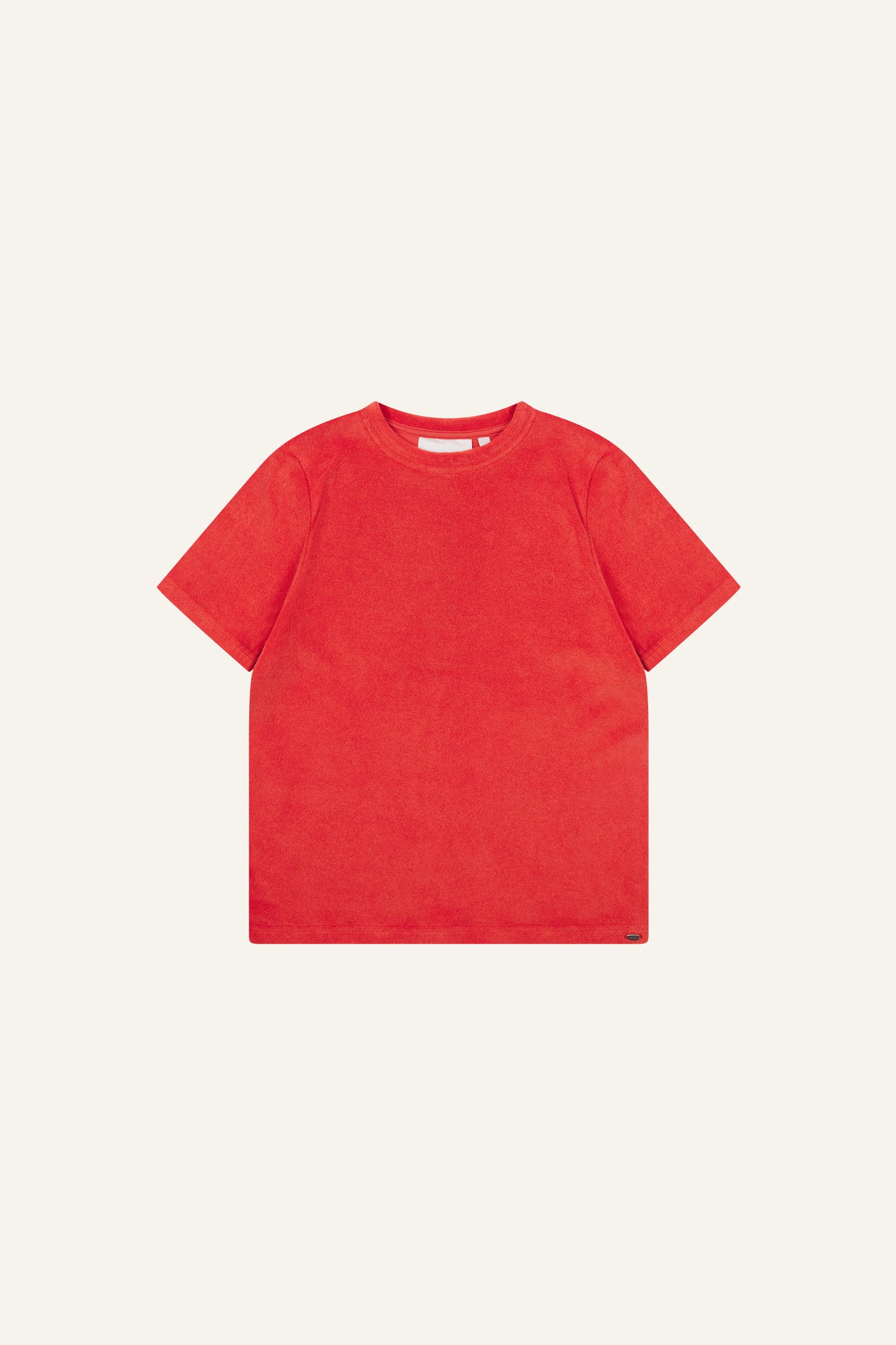 Towelling Short Sleeve T Shirt - Coral