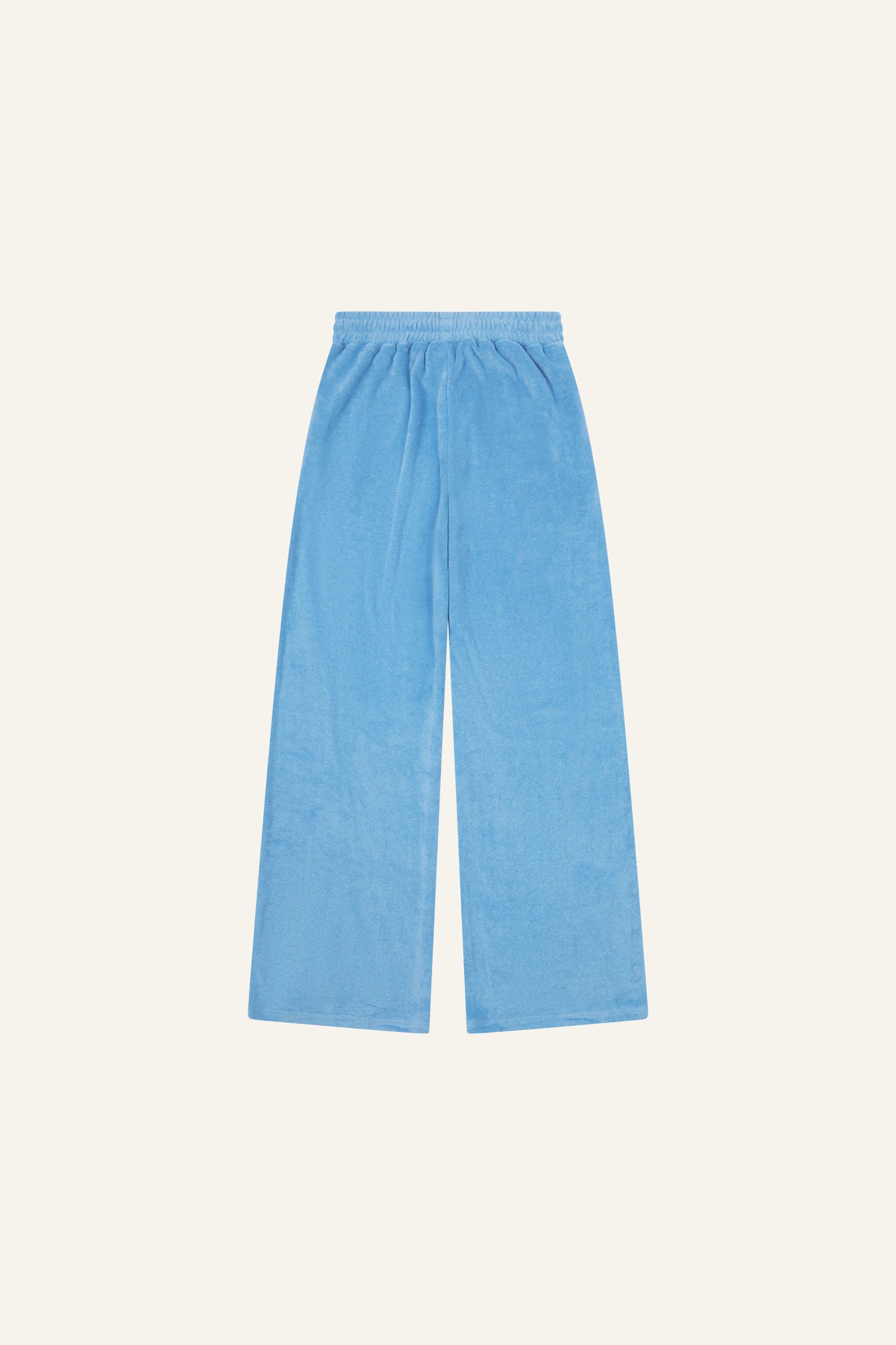 Towelling High Waist Trousers - Aqua
