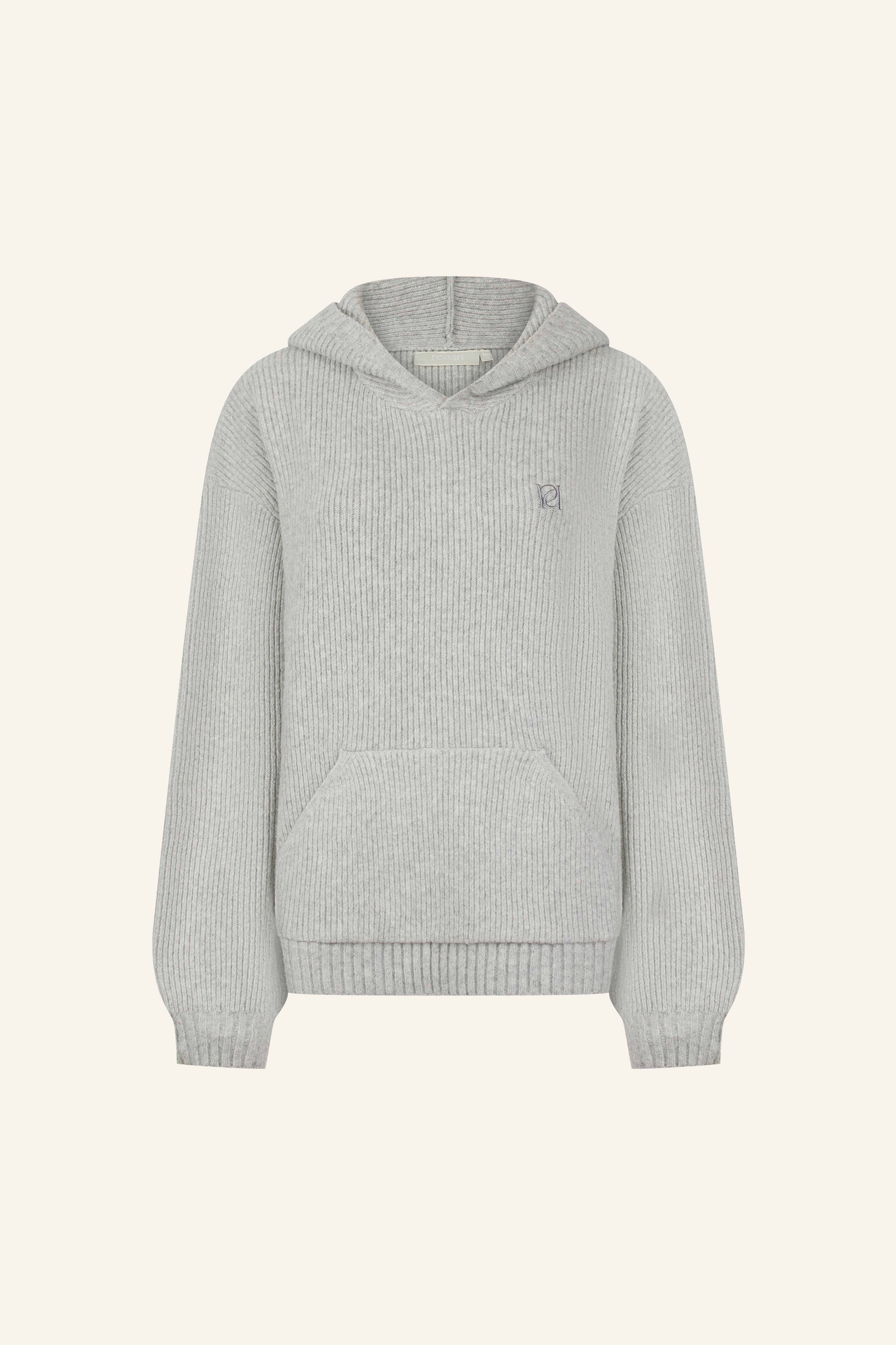 Rest & Recreation knitted hoodie ニット Oversized Premium Knitted Hoodie - Grey Marl – reasn