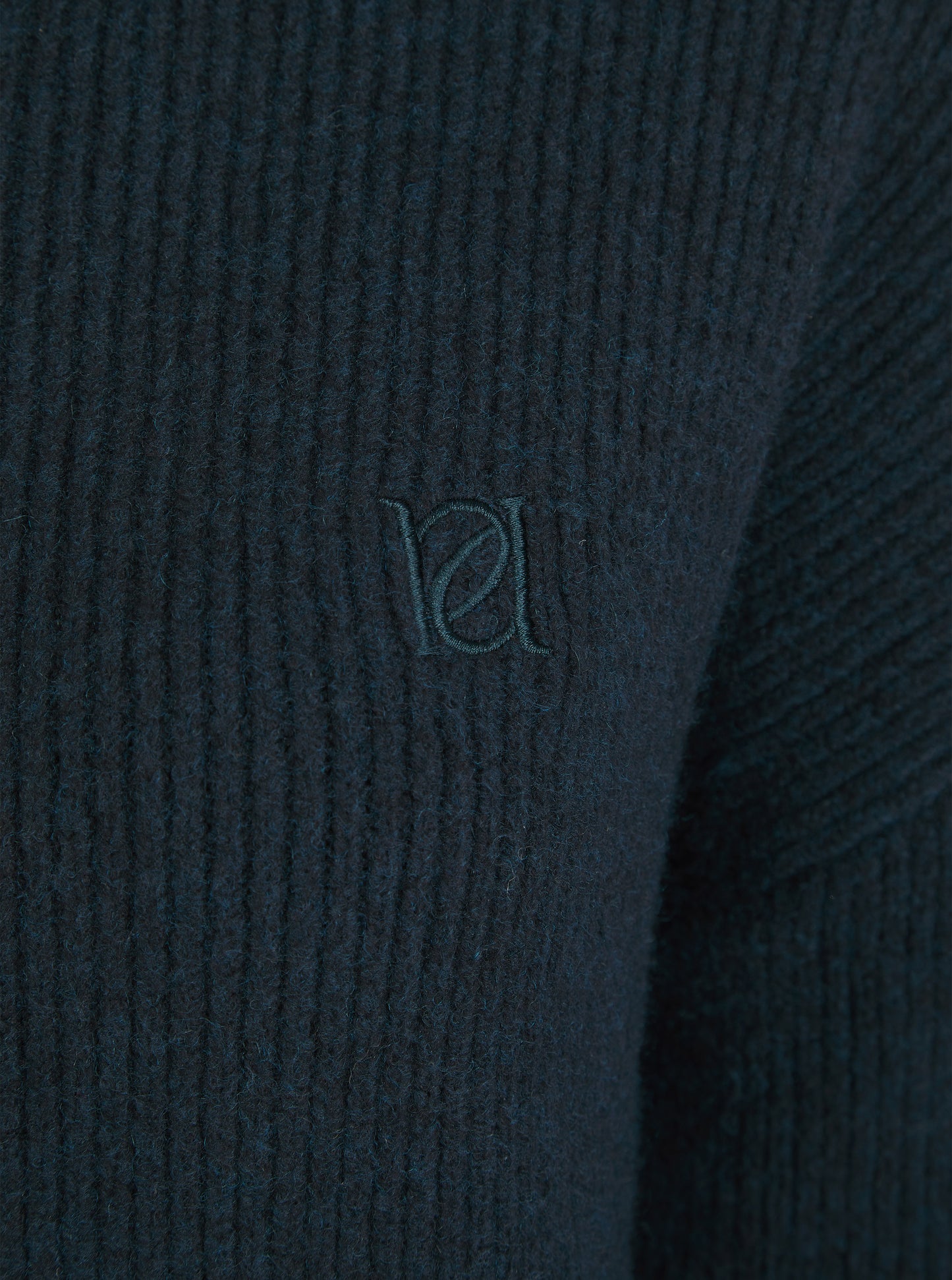 Zip Through Premium Knitted Jacket - Midnight Blue