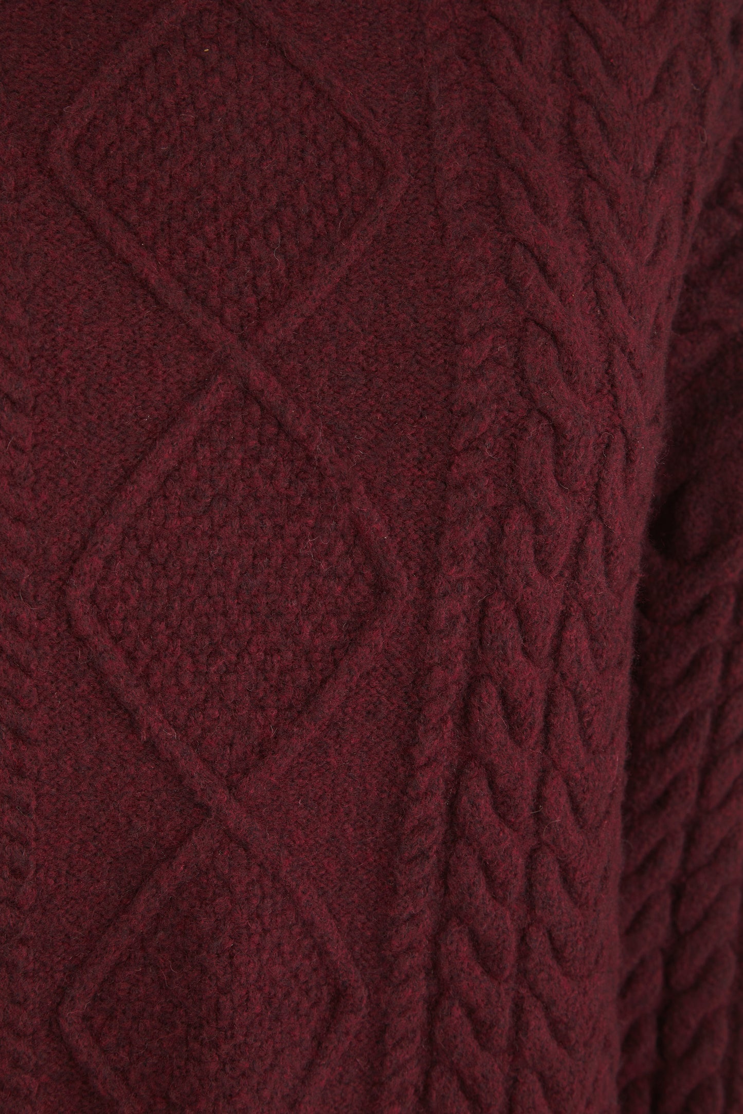 Chunky Cable Premium Knit Hoodie - Dark Cherry
