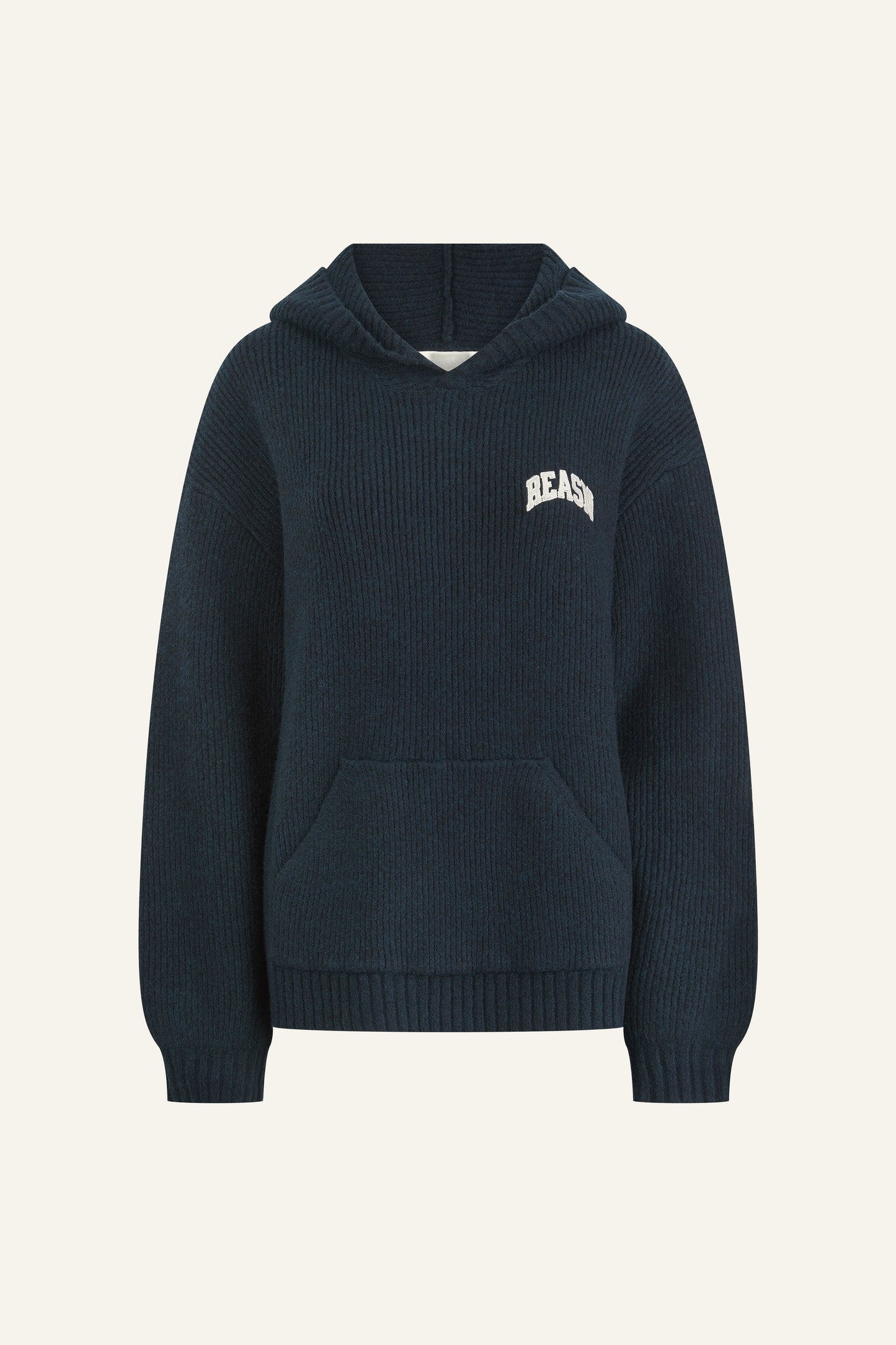 Oversized Premium Knitted Hoodie - Midnight Blue