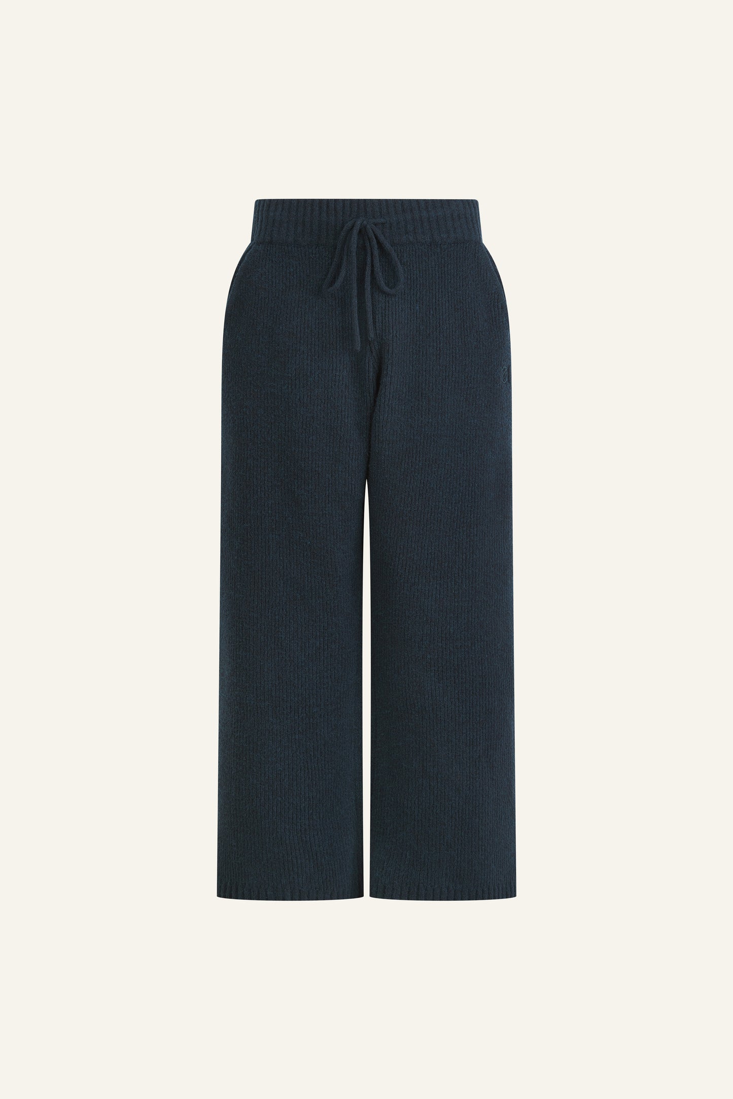 Wide Leg Premium Knitted Trousers - Midnight Blue