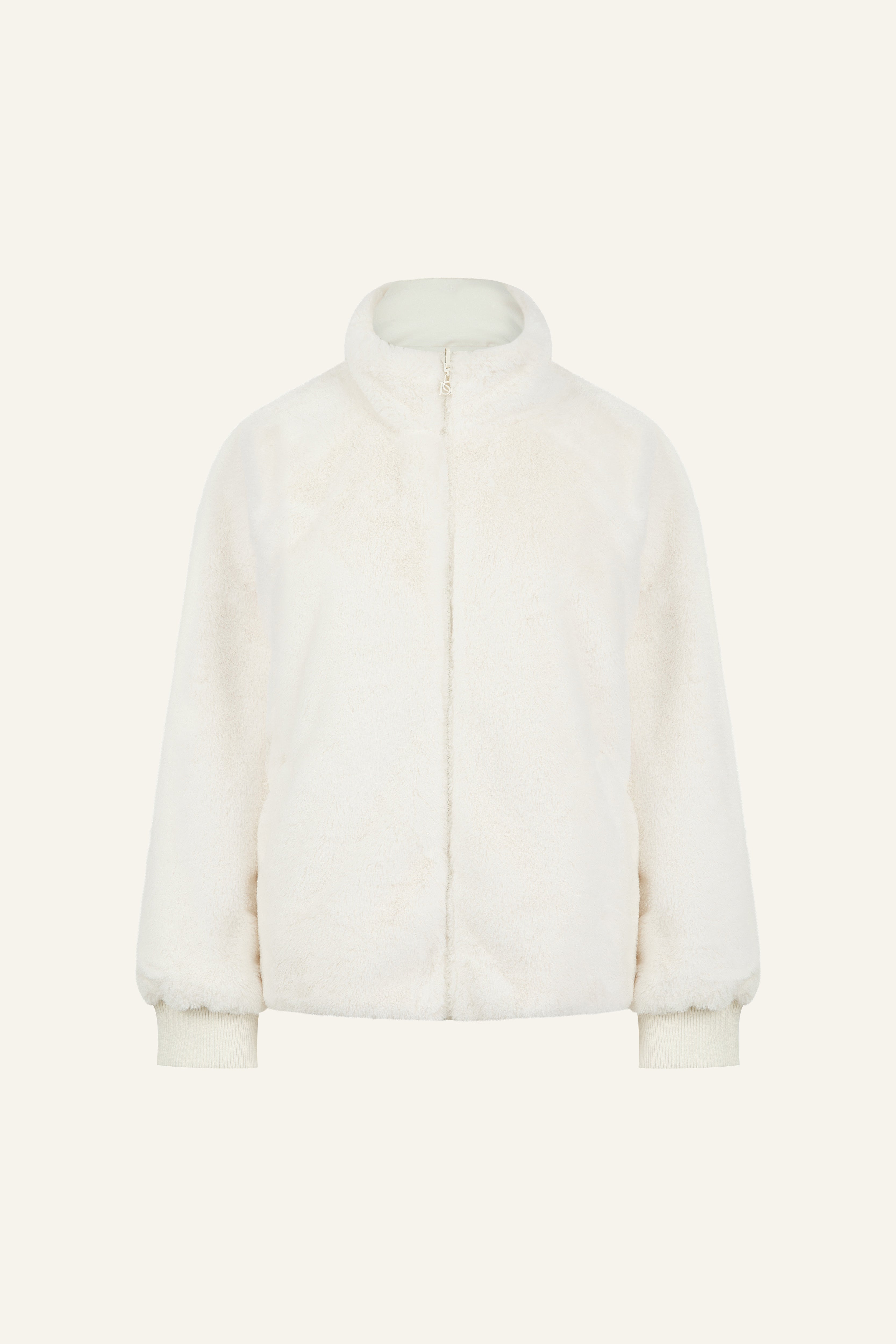 Reversible Faux Fur Coat - Crème – reasn