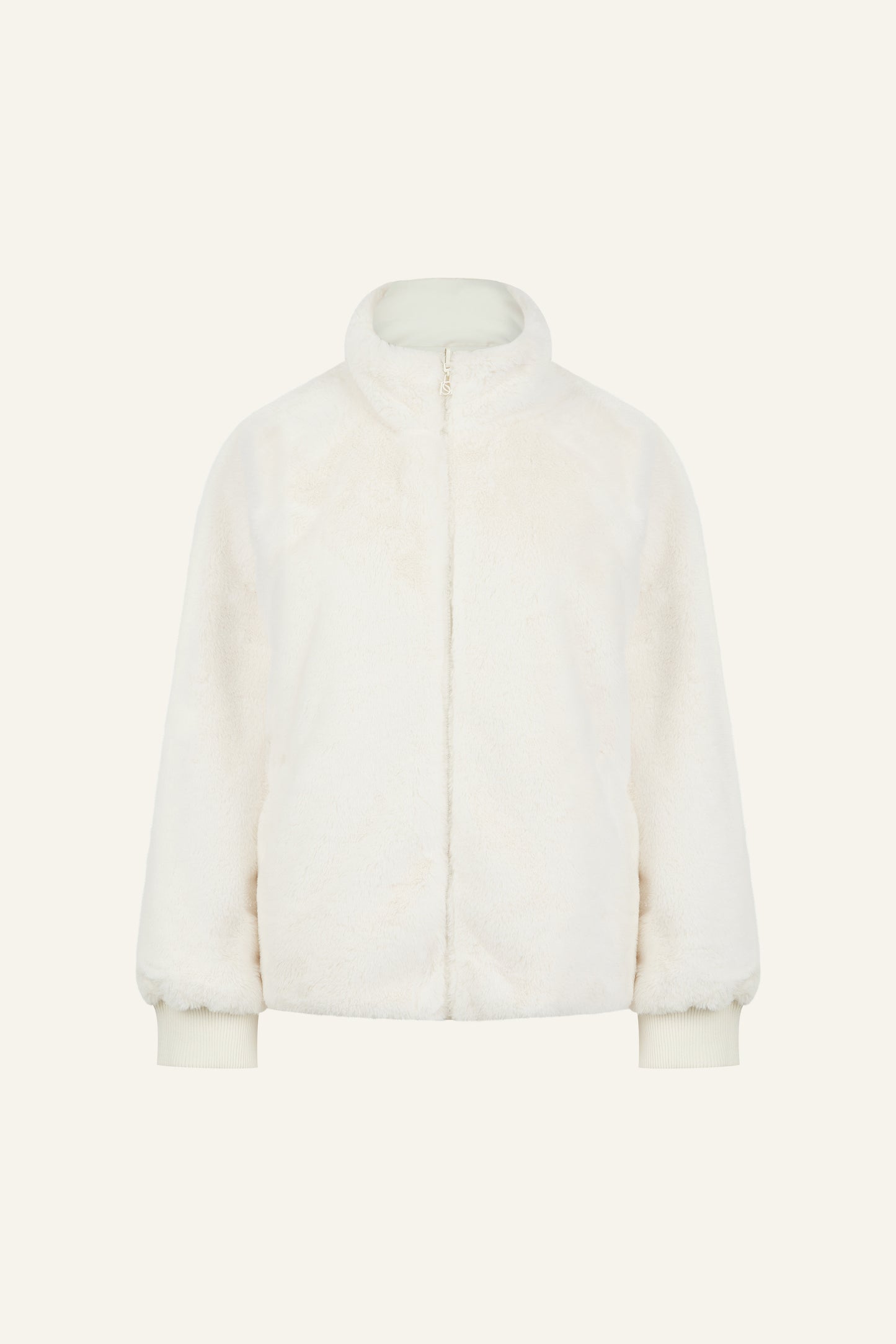 Reversible Faux Fur Coat - Crème