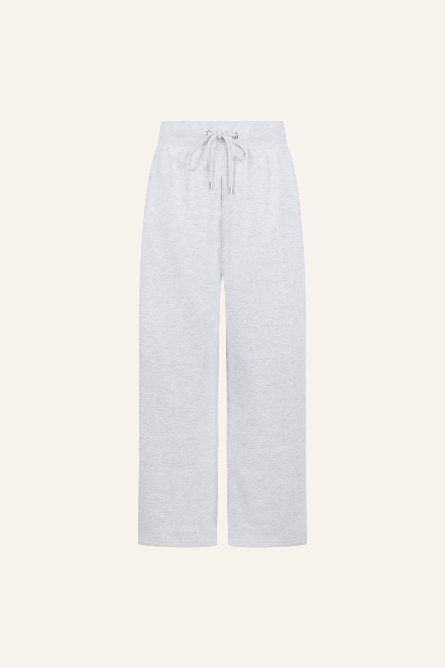 High Waist Wide Leg Joggers - Grey Marl