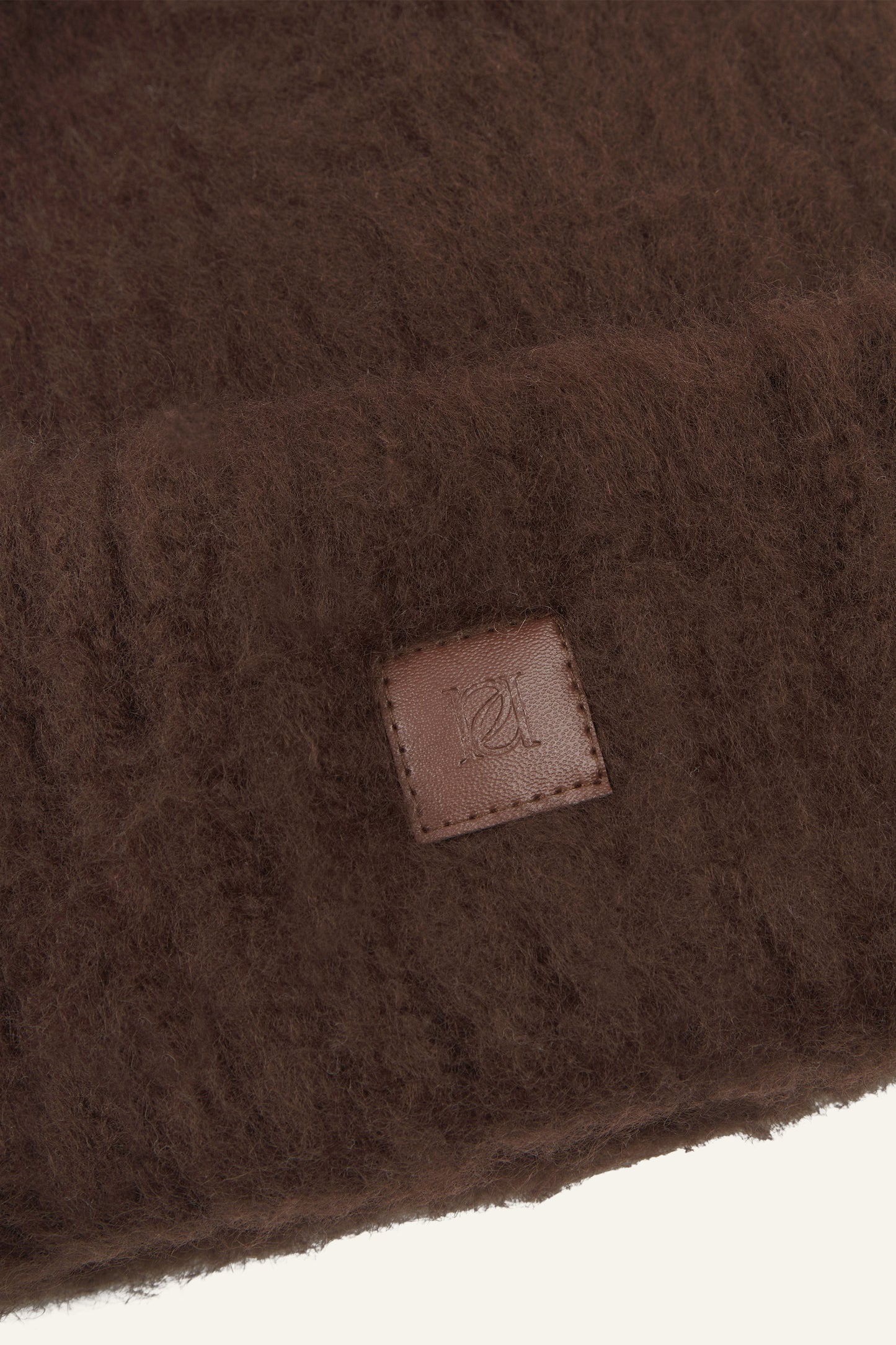 Fluffy Knitted Beanie Hat - Espresso