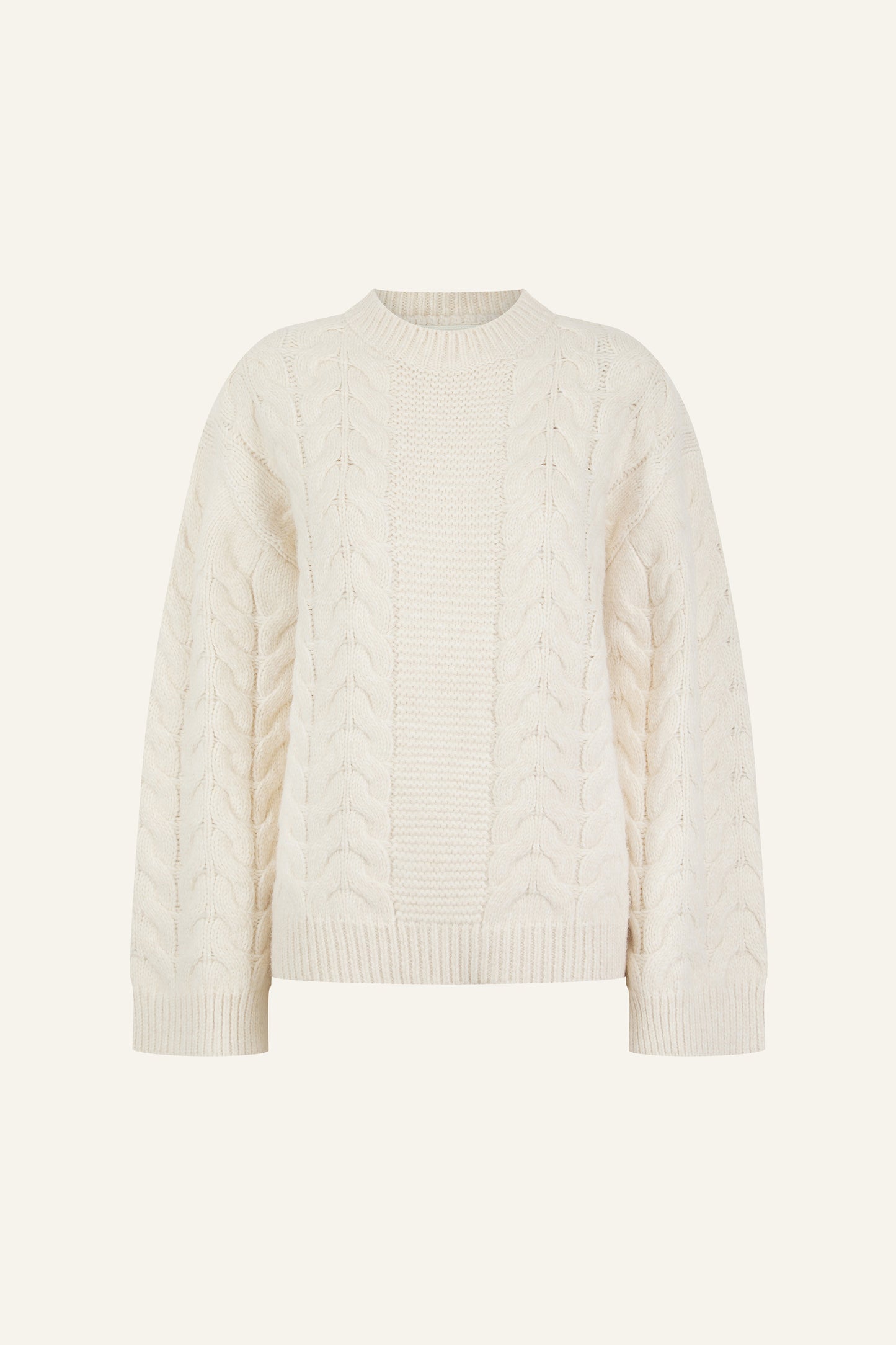 Chunky Cable Knitted Jumper - Crème