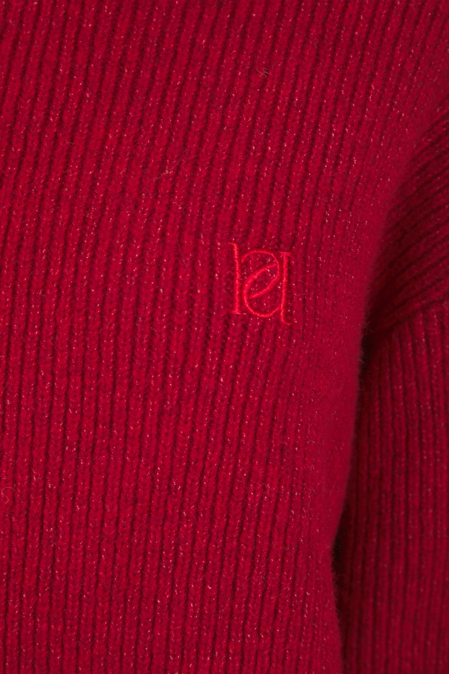 Oversized Premium Knitted Hoodie - Ruby Red