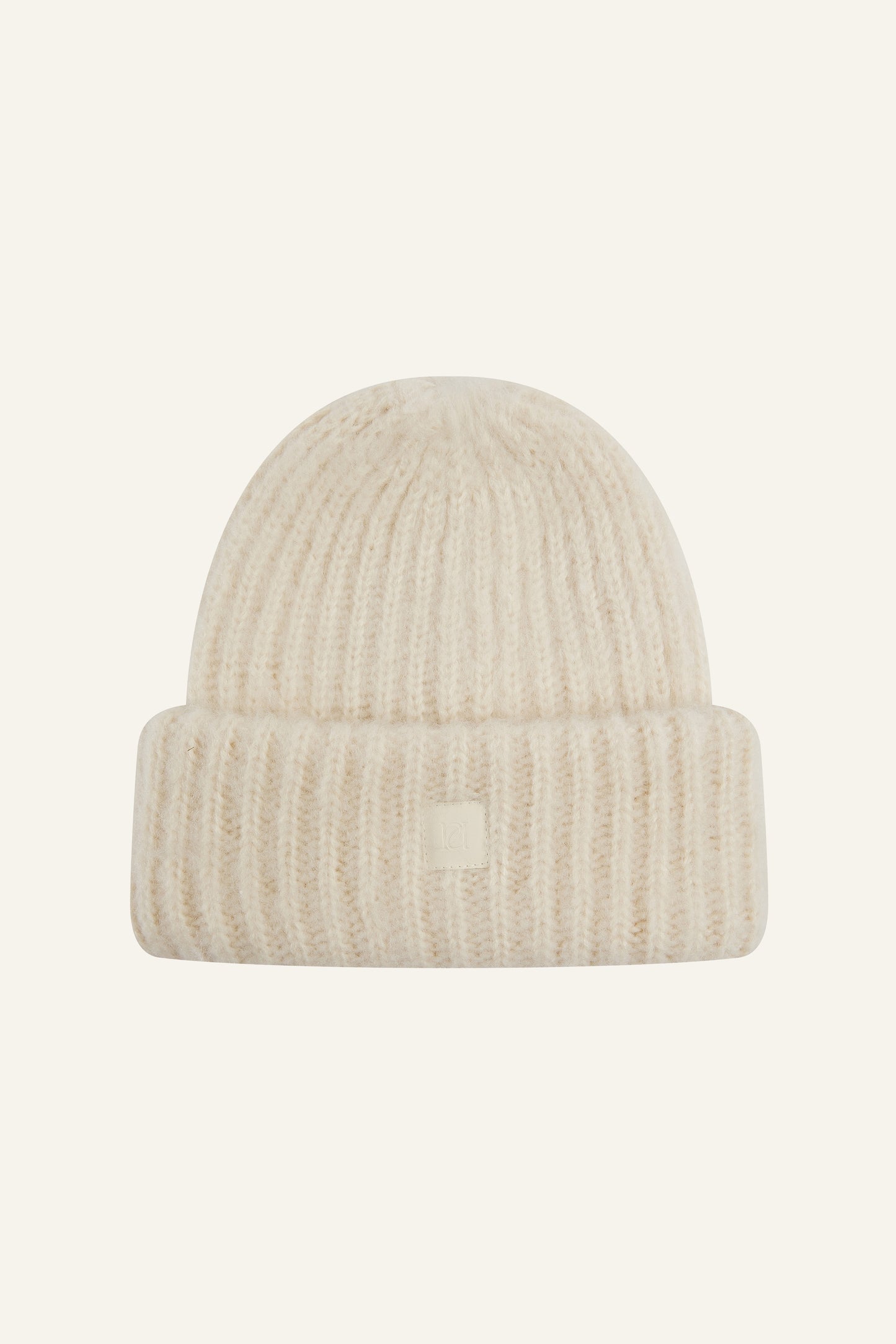 Fluffy Knitted Beanie Hat - Crème