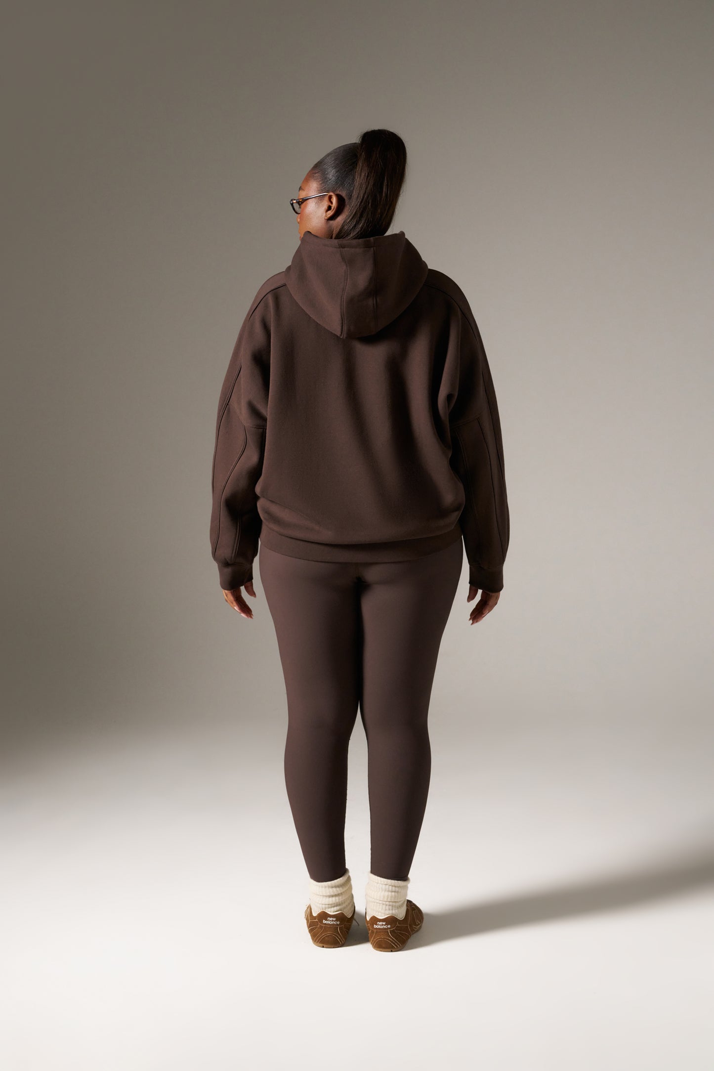 Oversized Branded Hoodie - Espresso