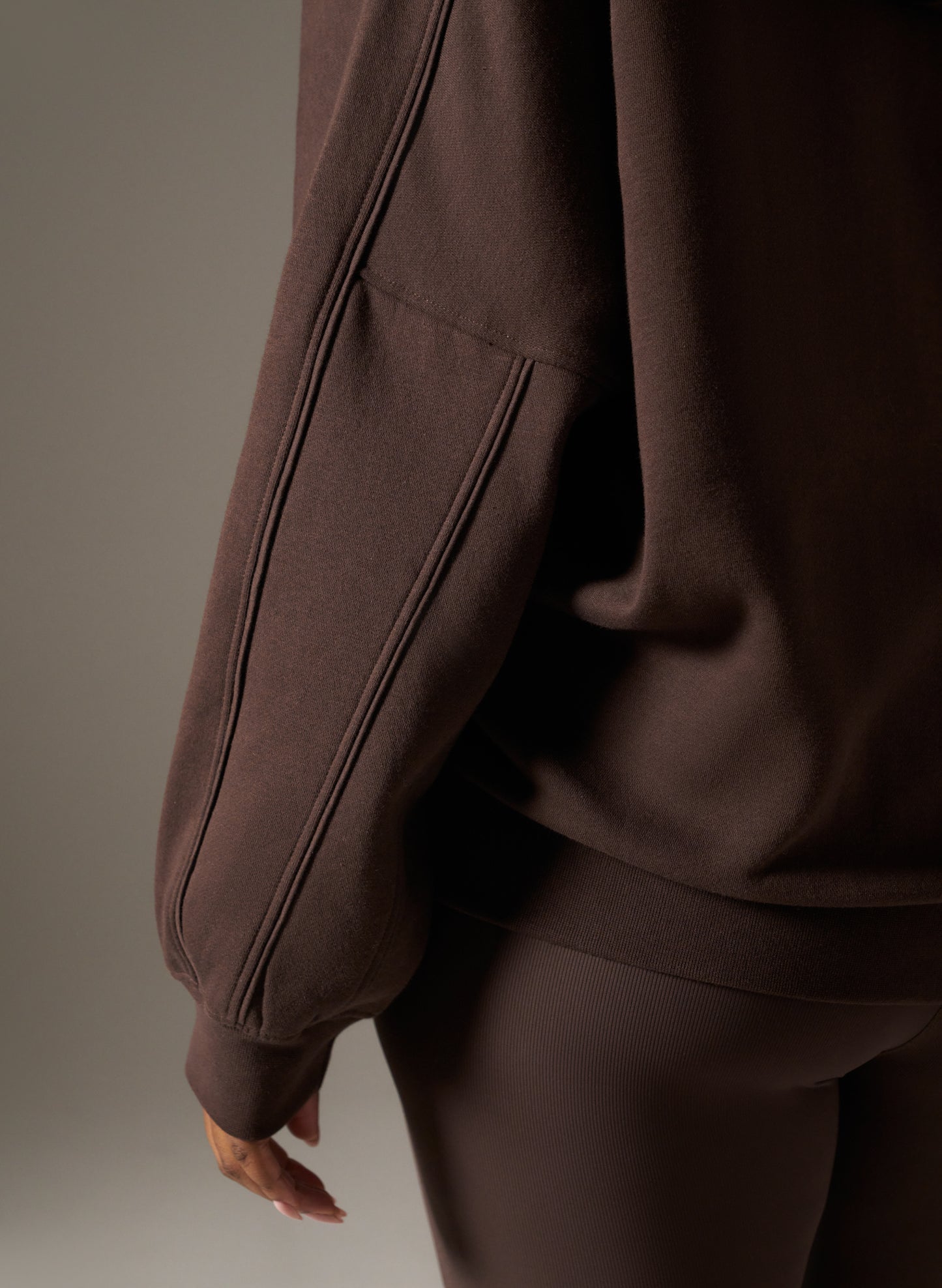 Oversized Branded Hoodie - Espresso