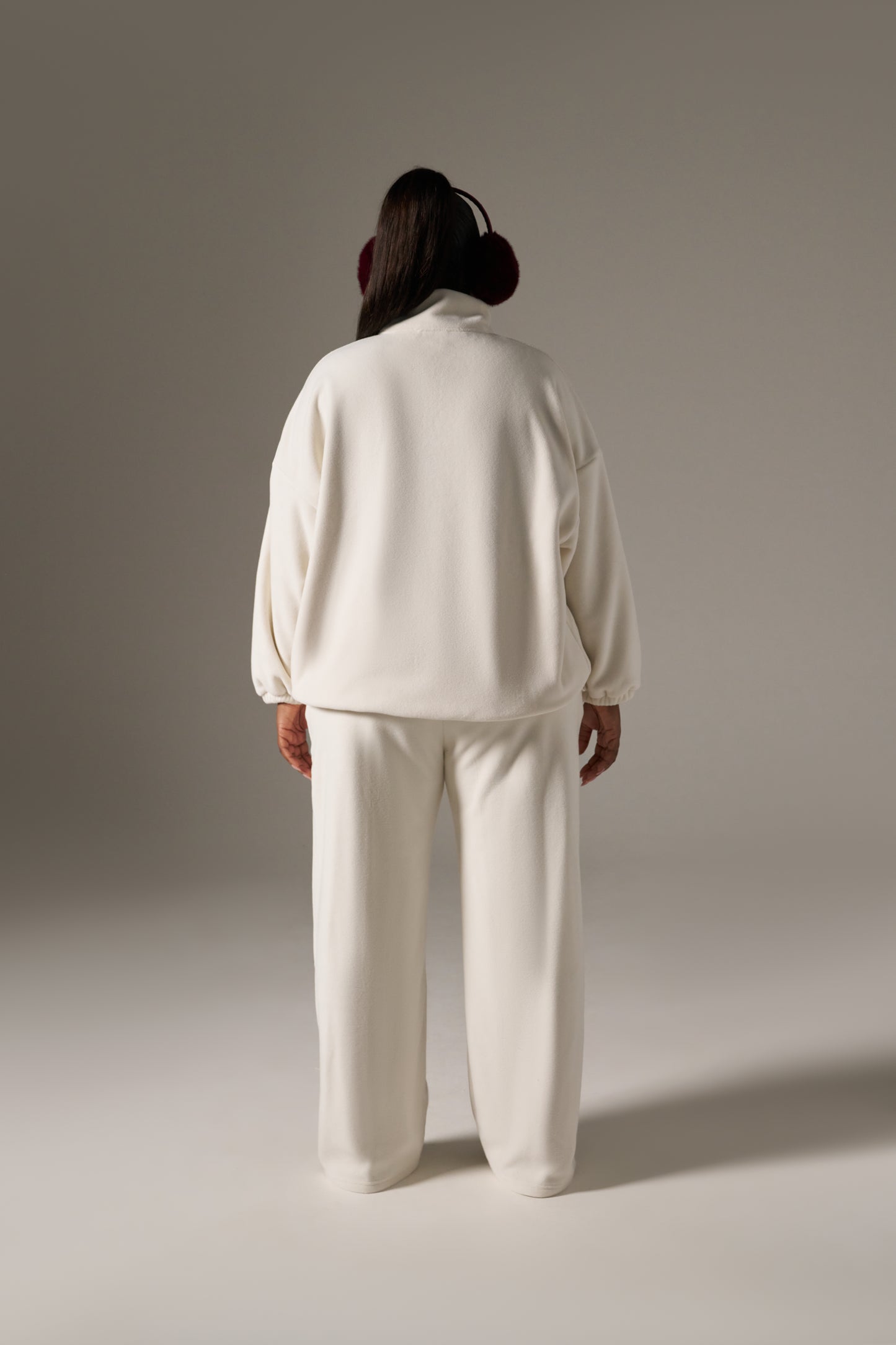 Apres Ski Fleece Wide Leg Joggers - Crème