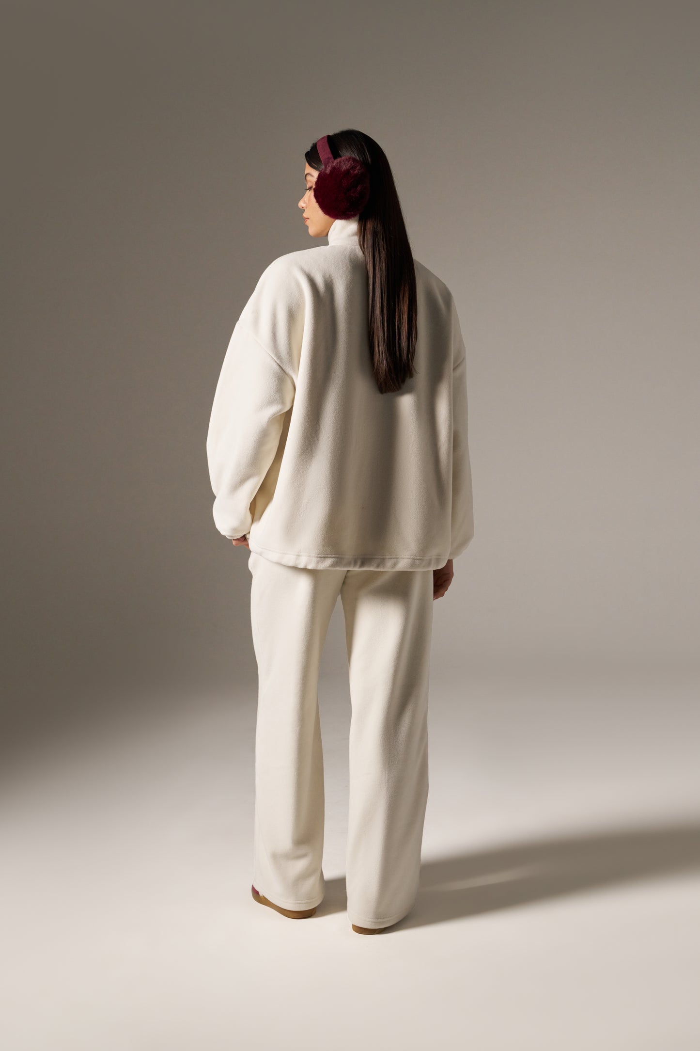 Apres Ski Fleece Wide Leg Joggers - Crème