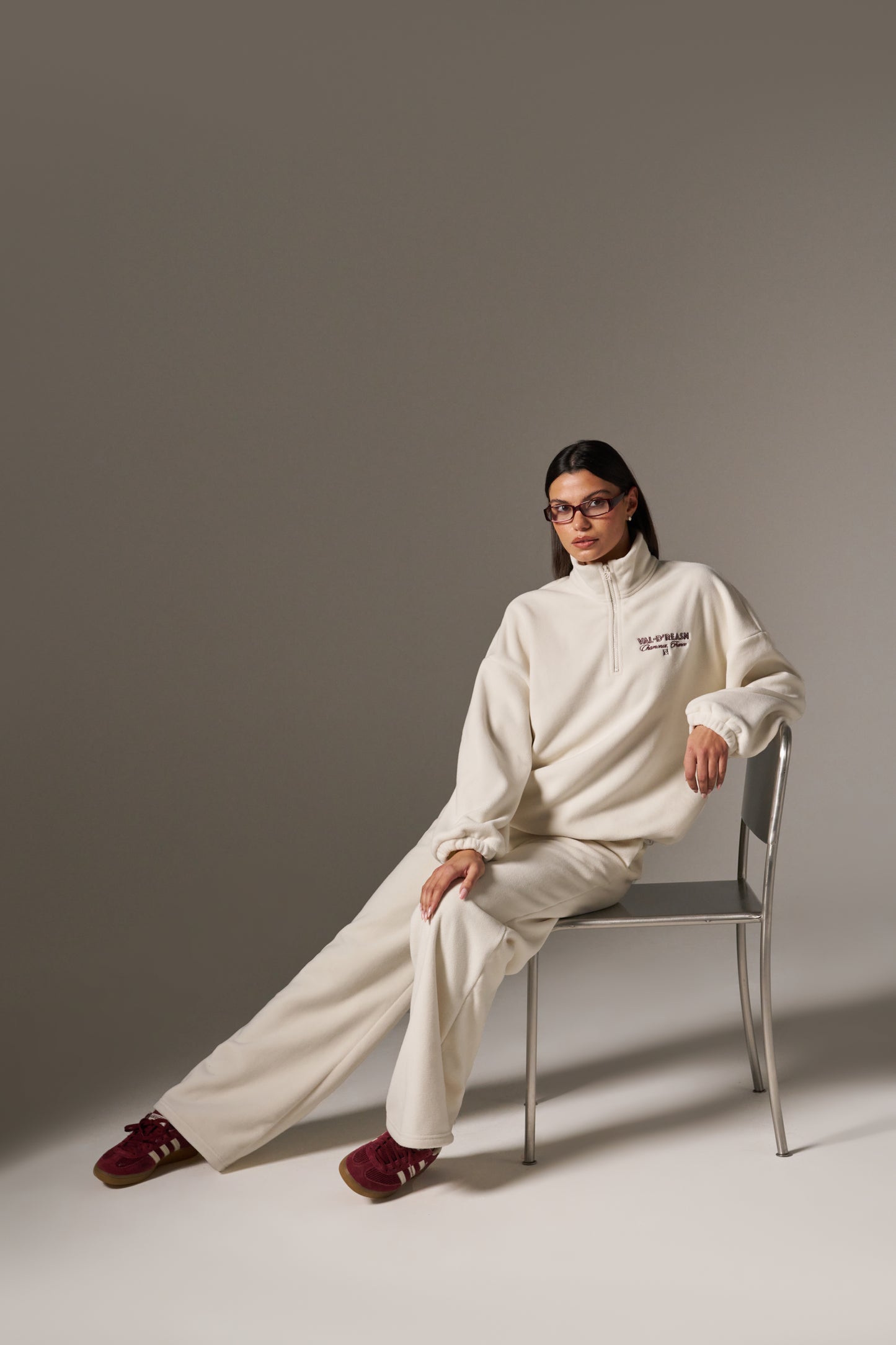 Apres Ski Fleece Wide Leg Joggers - Crème