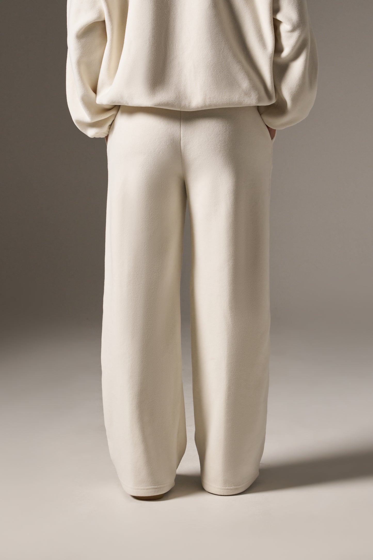 Apres Ski Fleece Wide Leg Joggers - Crème