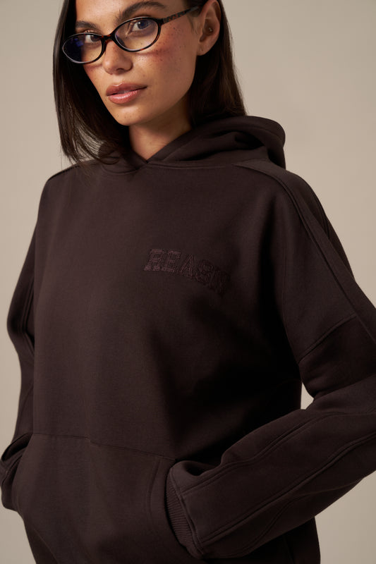 Oversized Branded Hoodie - Chocolate Fondant
