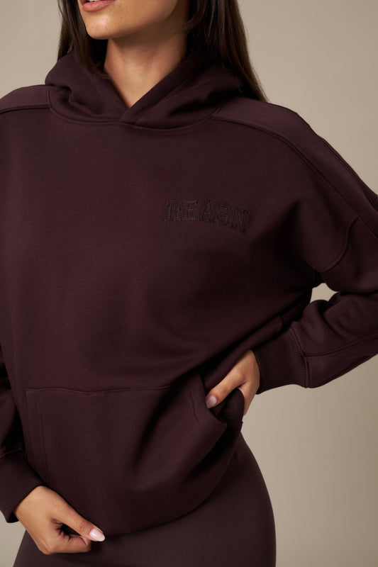 Oversized Branded Hoodie - Fig