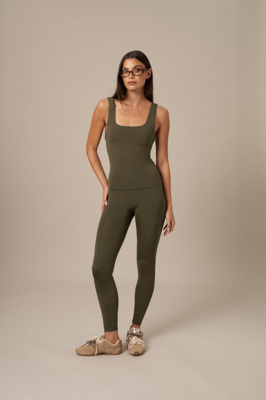 Super Soft High Waist Leggings - Dark Olive