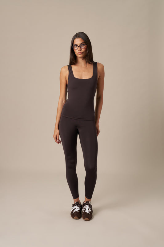 Super Soft High Waist Leggings - Chocolate Fondant