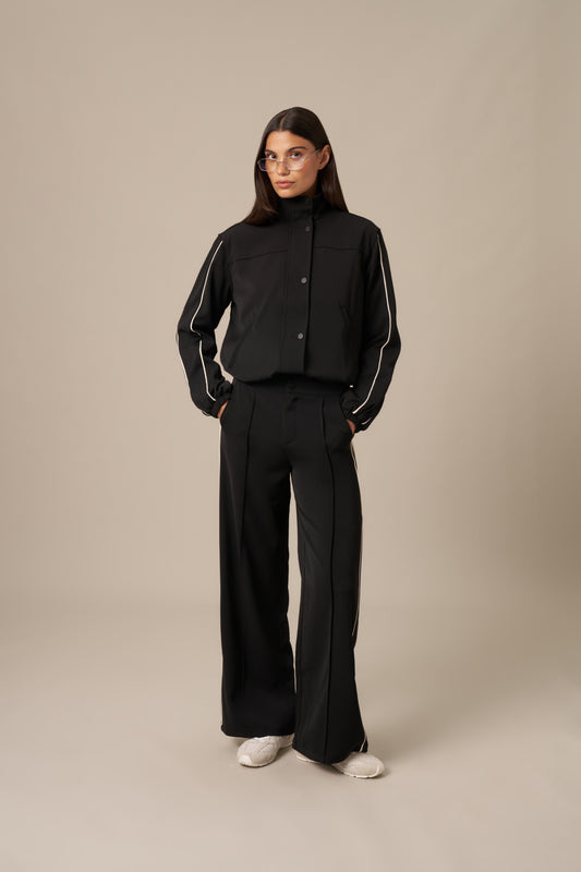 Adjustable Waist Smart Trousers - Core Black