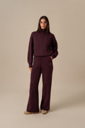 Quarter Zip Knitted 2 In 1 Co Ord - Fig