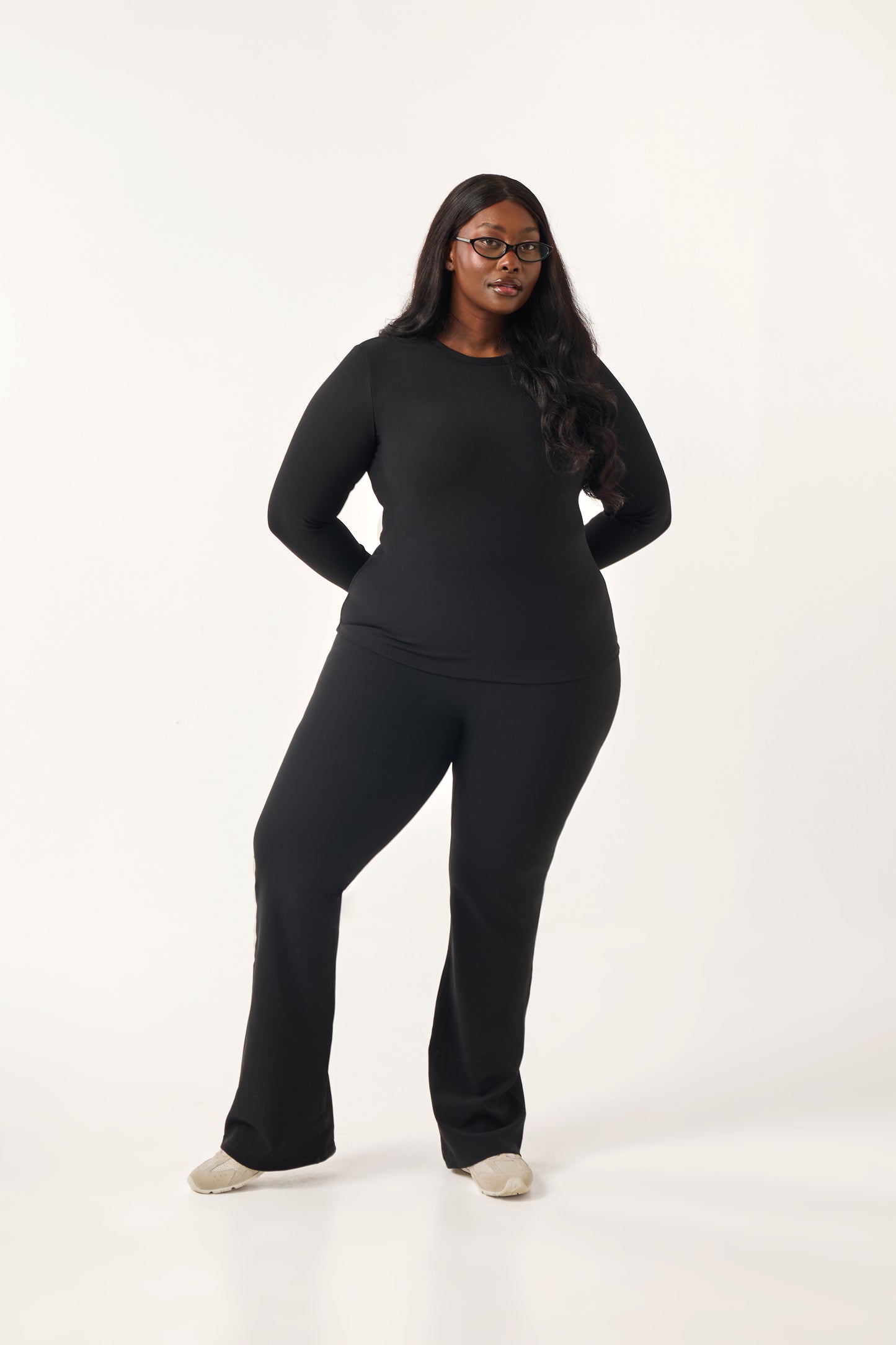 The Sculpt Crew Neck Built In Bra Top - Core Black
