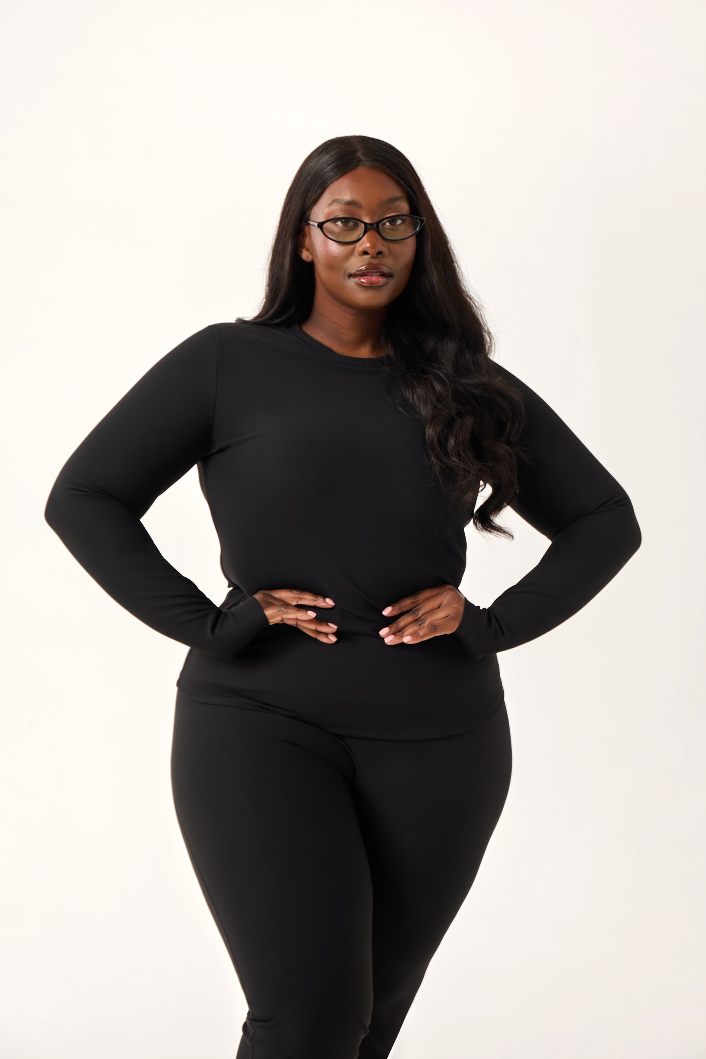 The Sculpt Crew Neck Built In Bra Top - Core Black