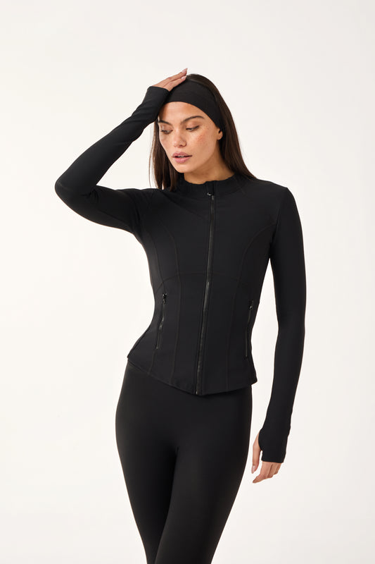 The Sculpt Zip Through Jacket - Core Black