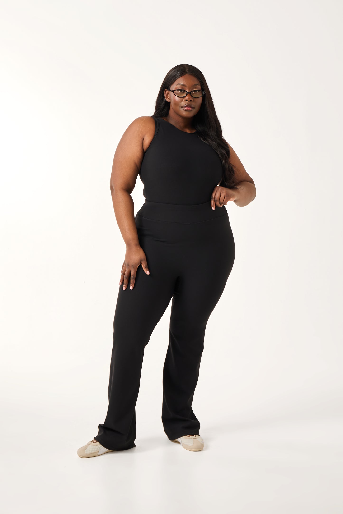 The Sculpt Built In Bra Racer Neck Bodysuit - Core Black
