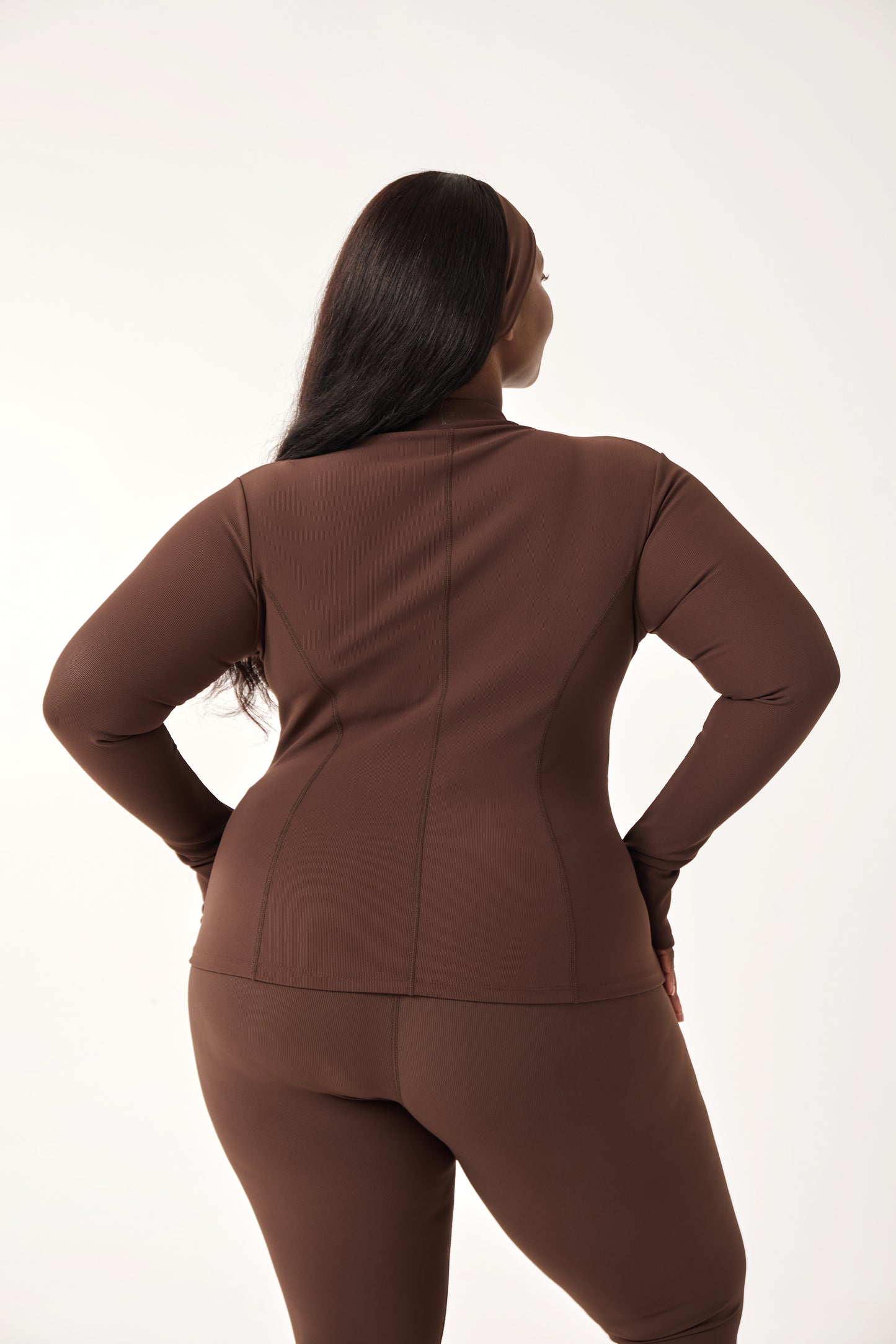 The Sculpt Zip Through Jacket - Espresso