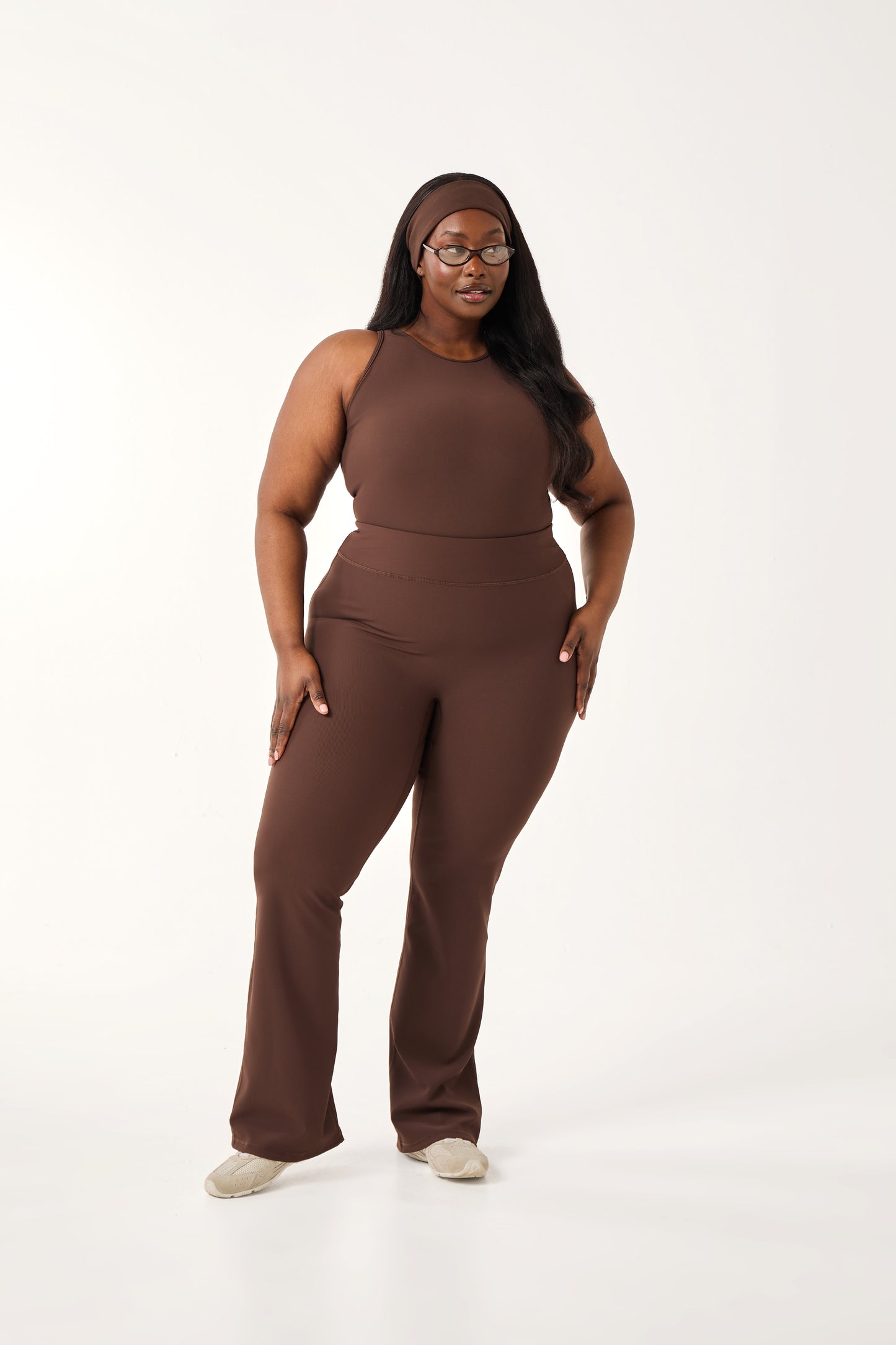 The Sculpt Flare Leg Trouser - Espresso