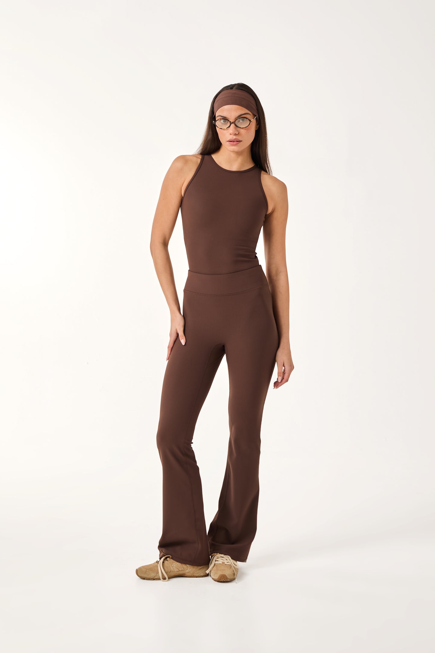 The Sculpt Flare Leg Trouser - Espresso